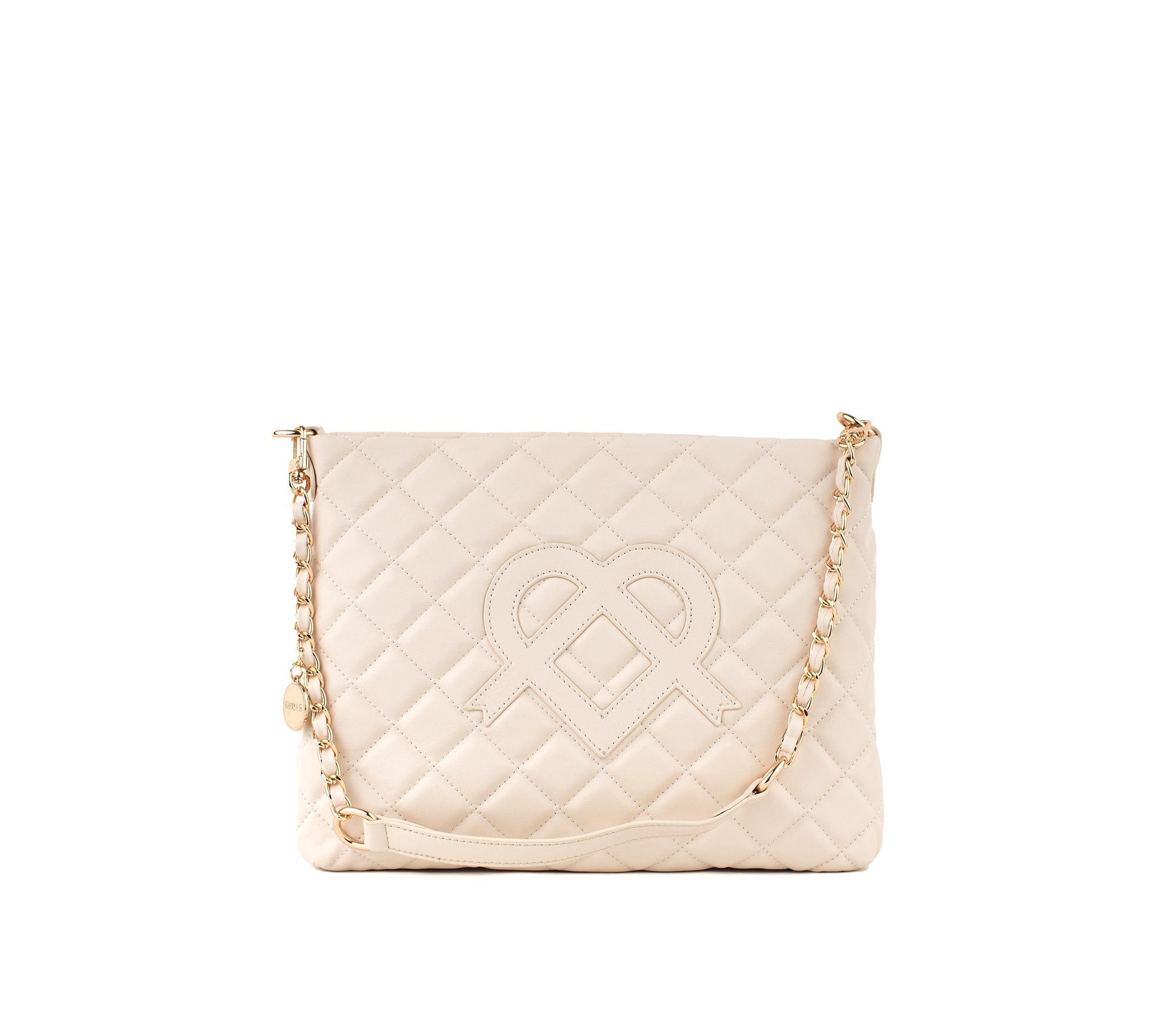 Eco-Friendly Koi Quilted Vegan Leather Shoulder Bag for Women - Off White Crossbody Purse | Perfect for Work, Travel & Daily Use