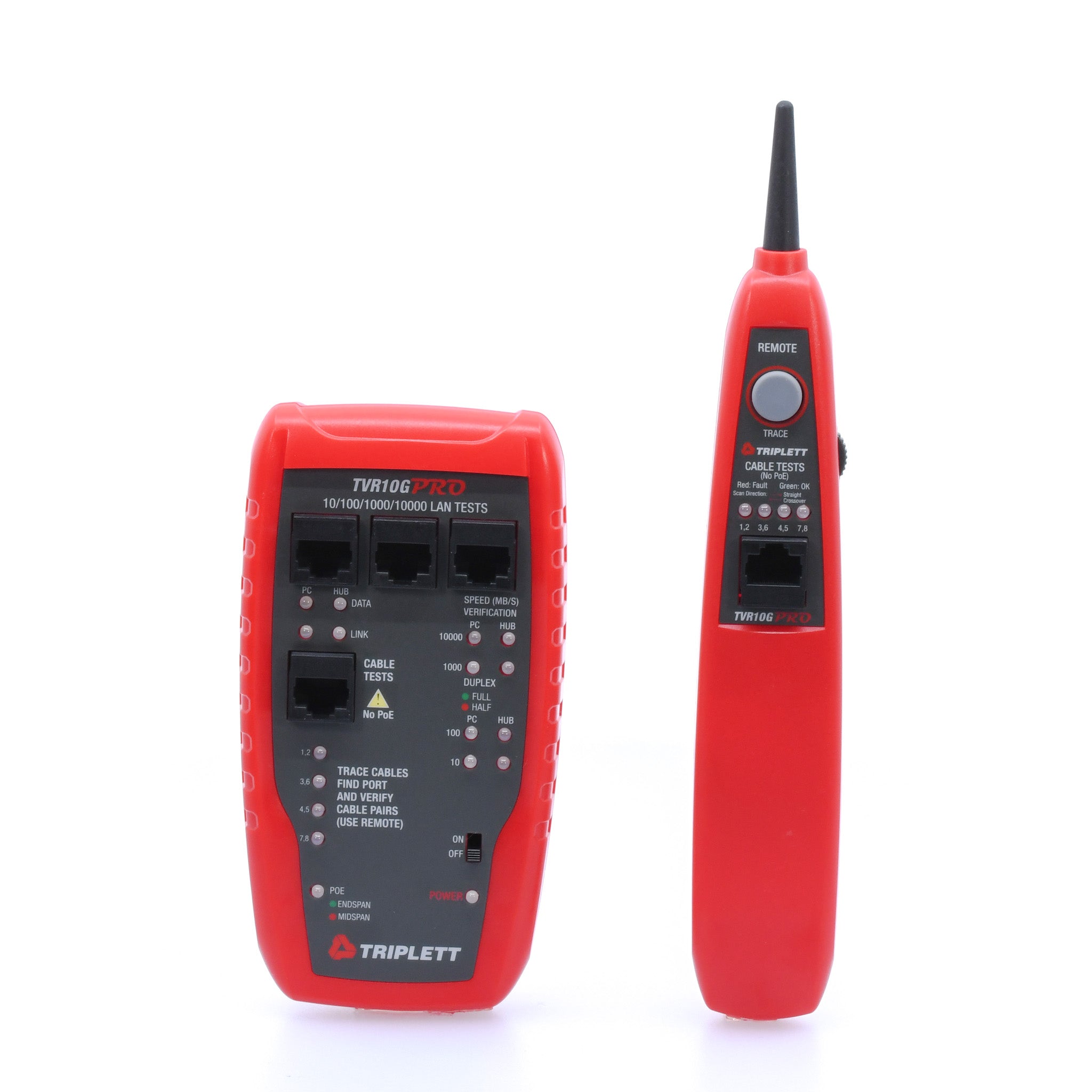 Professional LAN Network Cable Tester for 10/100/1000/10000 Mbps Ethernet - RJ45 Cat5 Cat6 Cat7 Network Testing Tool (TVR10G) - Perfect for IT Technicians & Home Network Setup