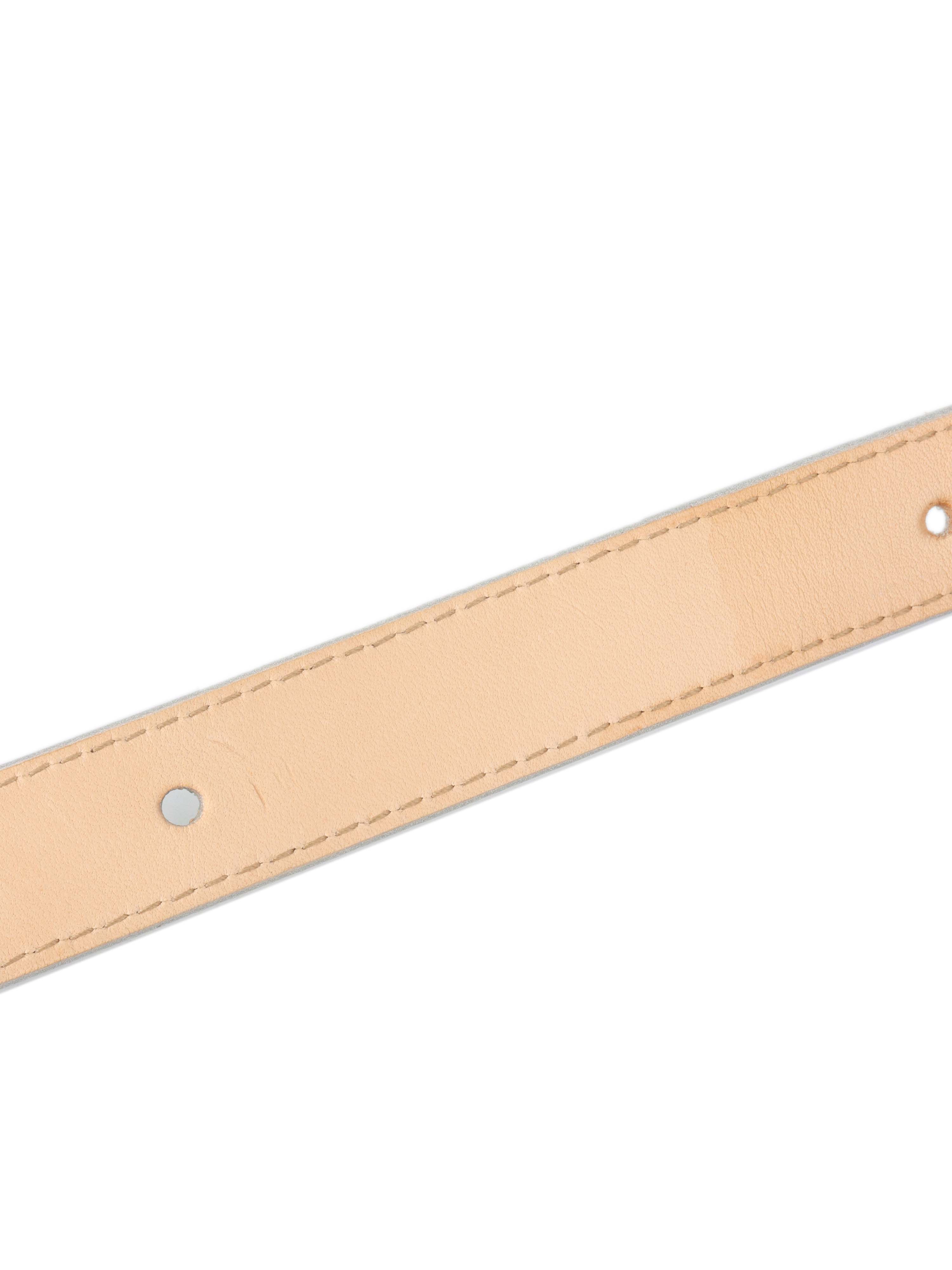 Louis Vuitton Genuine Leather Silver Buckle Script Belt Size 80 - Luxury Fashion Accessory for Men's Formal & Casual Outfits