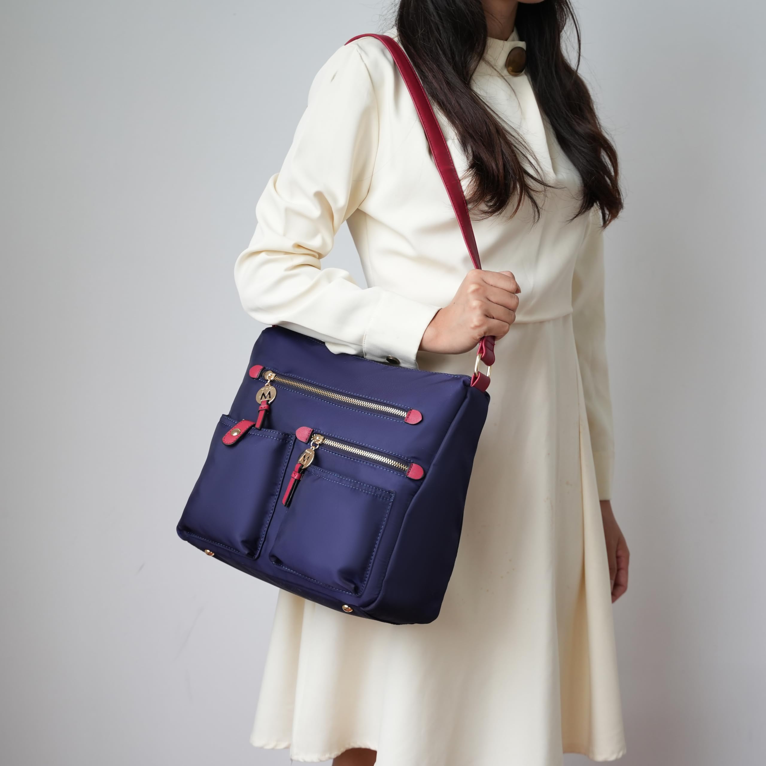 MKF Collection Women's Crossbody Bag - Nylon Pocketbook Handbag with Zipper, Shoulder Purse by Mia K | Perfect for Work, Travel & Everyday Use
