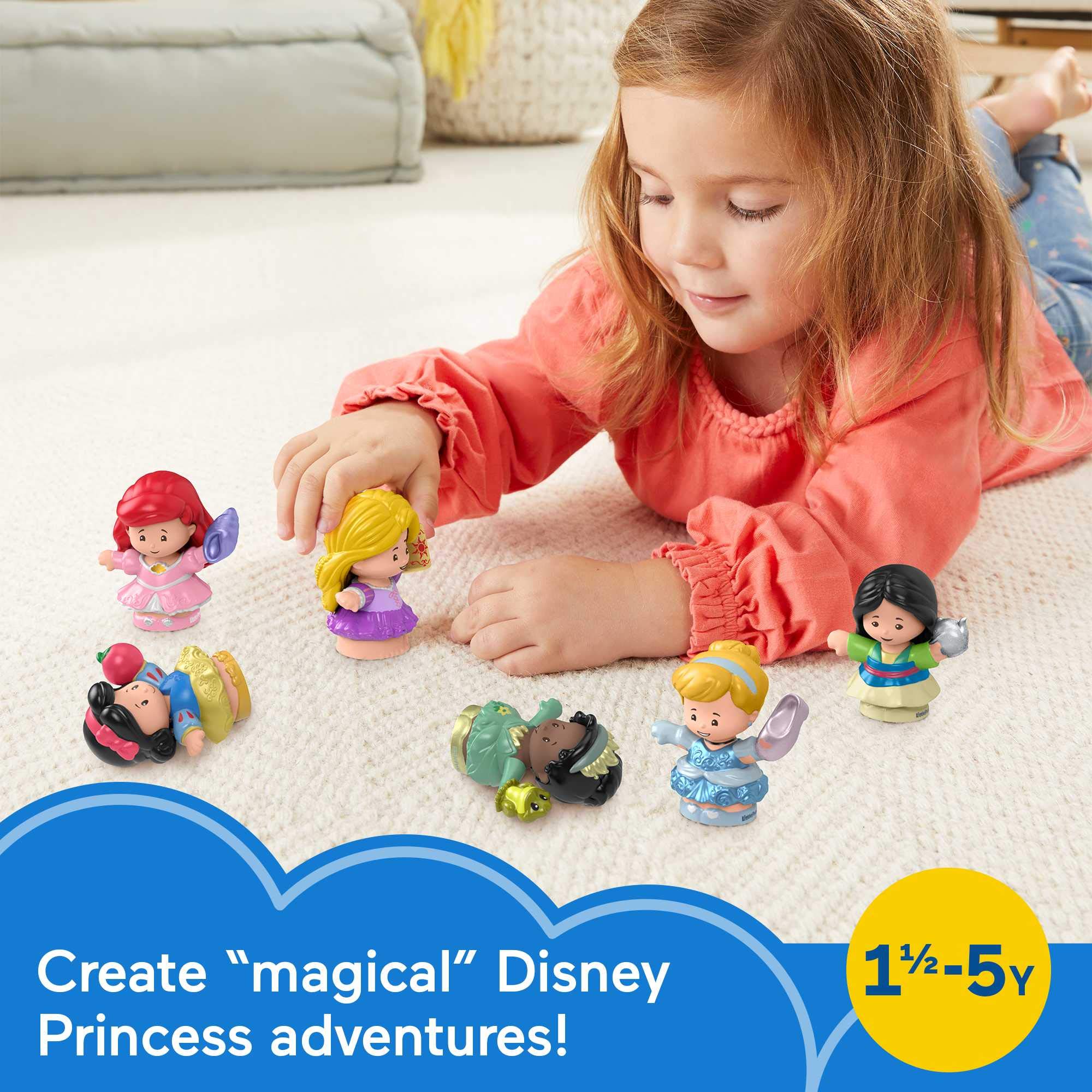 Fisher-Price Little People Disney Princess Toddler Toy Set - 6 Character Figures for Pretend Play, Preschool Learning & Gift for Girls Ages 18+ Months (Amazon Exclusive) | Perfect for Birthday Gifts, Playtime & Early Childhood Development