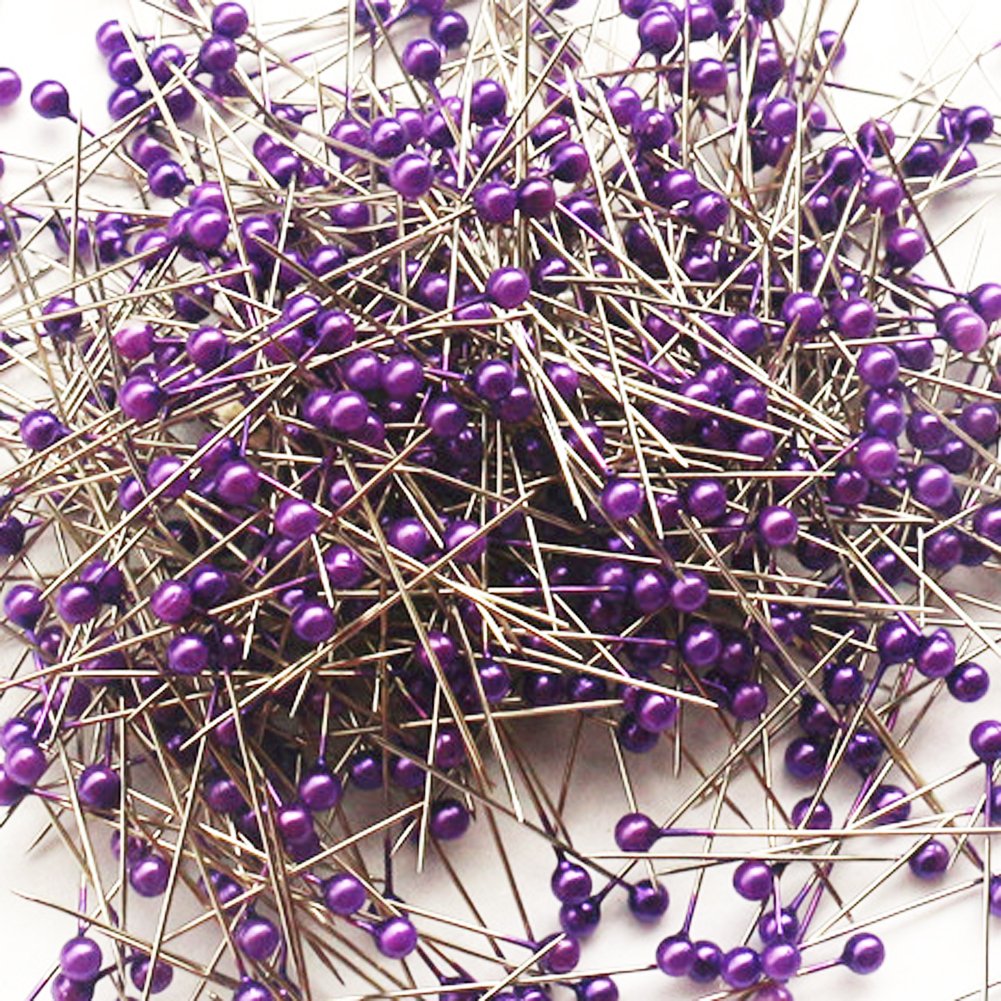 LEFV 100-Pack Purple Ball Head Quilting Pins for Sewing & Fabric Projects - Perfect for Quilting, Dressmaking, and Crafting