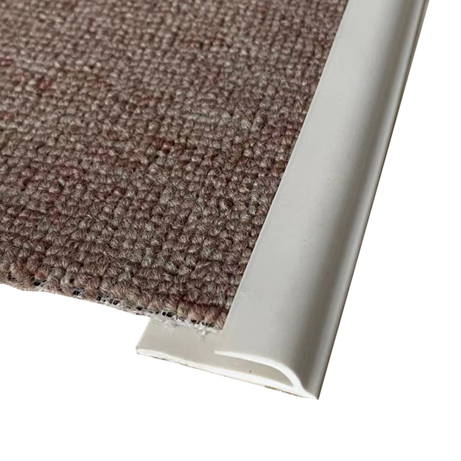 MBROS Extra Long Floor Carpet Edge Trim Strip - Self-Adhesive Threshold Transition Strip for Doorways, Tiles to Carpet Joining - Cuttable for Custom Fit - Perfect for Home, Office & Commercial Flooring Transitions