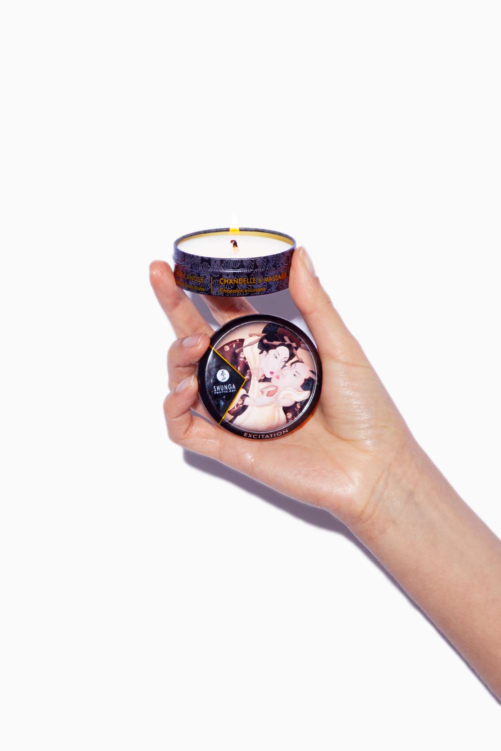 SHUNGA Small Massage Oil Candle - Aromatherapy Relaxation for Couples, Spa & Home Use