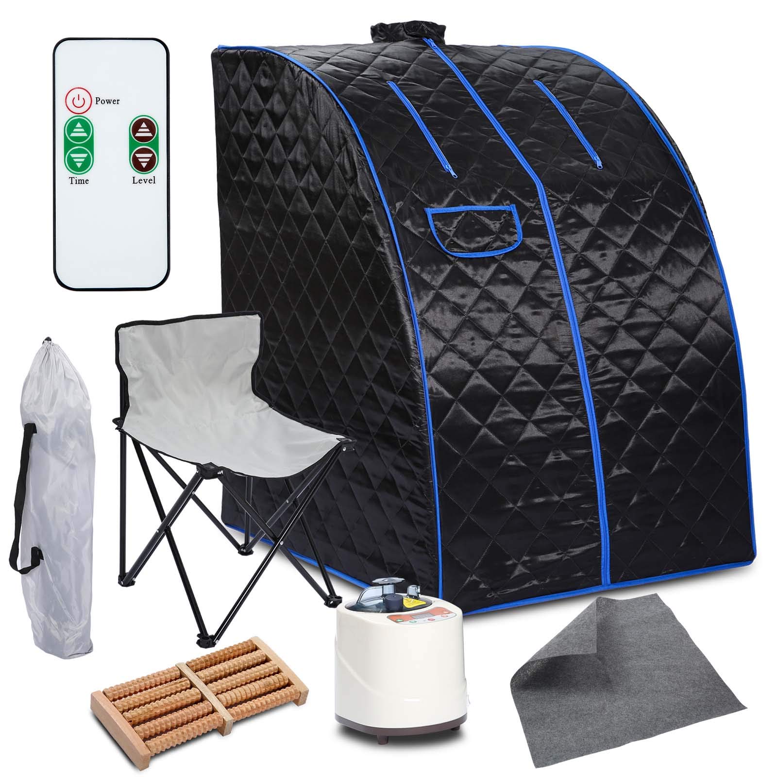 2L Portable Steam Sauna Tent for Weight Loss & Detox - Full Body Spa Therapy at Home, Gym, Travel | Black Personal Sauna for Relaxation & Slimming
