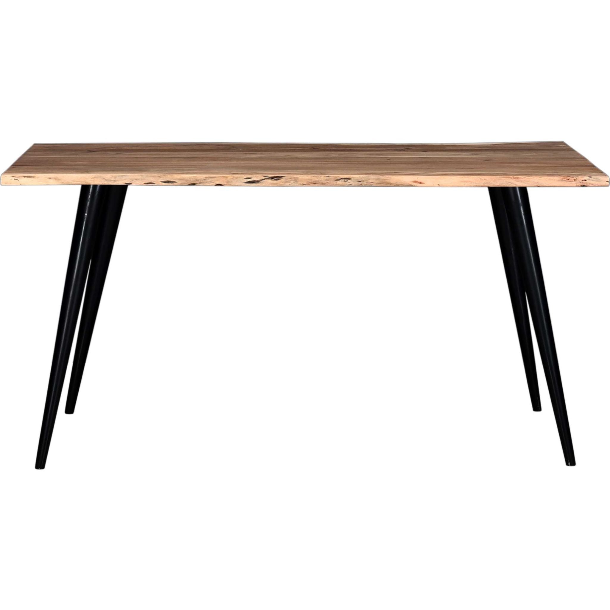 Atticus Solid Wood Dining Table - Natural & Black Finish - Modern Farmhouse Style for Kitchen, Dining Room & Small Spaces (1568561K)