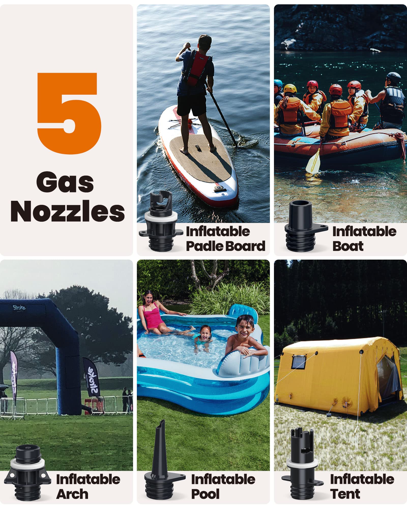 OutdoorMaster 12V Electric Air Pump 16PSI - High Pressure Stand Up Pump for Inflatable Paddle Boards, Boats & Water Sports - Fast Inflation/Deflation with Auto Shutoff - Perfect for Beach, Lake & Outdoor Adventures