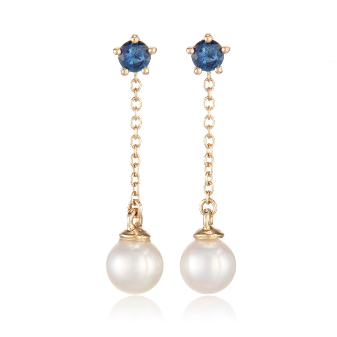 Exquisite Niagara Pearl & Sapphire Earrings for Women – Elegant Jewelry Gift for Weddings, Parties & Special Occasions