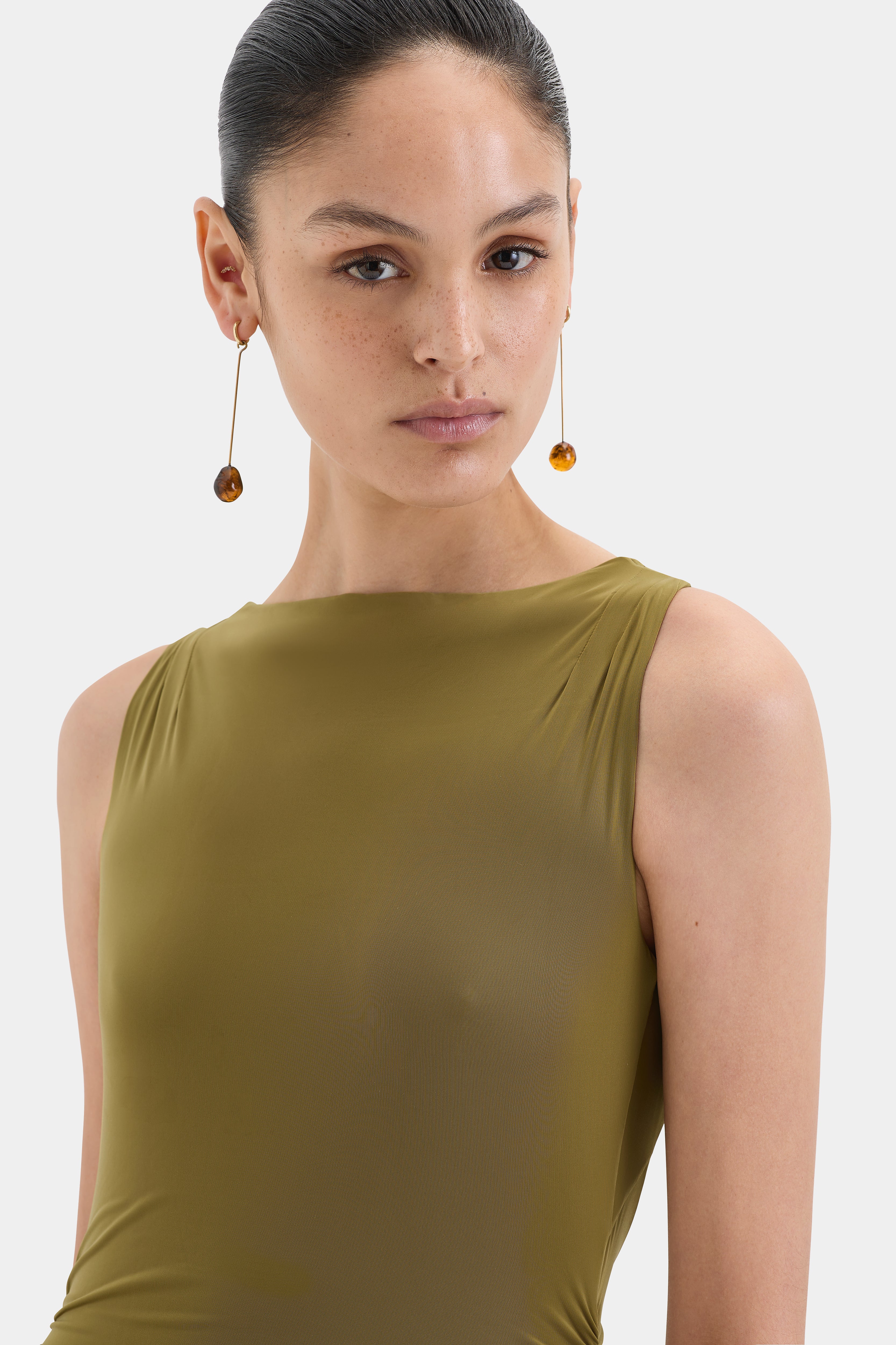 Cascina Twist Midi Dress for Women | Flowy Summer Dress with Twist Detail | Perfect for Beach Vacations, Date Nights & Brunch Outings