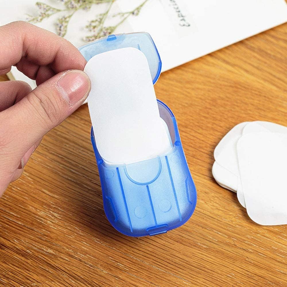 Portable Disposable Paper Soap Strips for Travel - 2 Pack (40 Sheets) | Scented Foaming Hand Washing Cleaning Soap Sheets | Compact Mini Soap Leaves for Camping, Hiking, Gym & Outdoor Activities