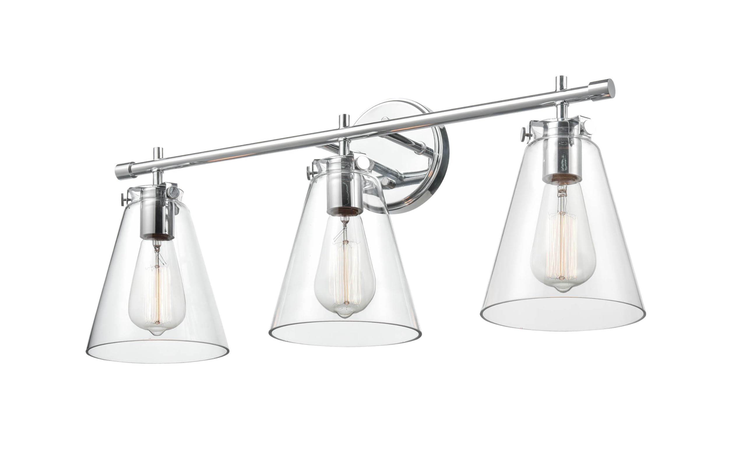 ML Lighting 3-Light Bathroom Vanity Light Fixture - 11 Inch Height & 27 Inch Width - Chrome Finish for Modern Bathroom Decor & Makeup Area Lighting