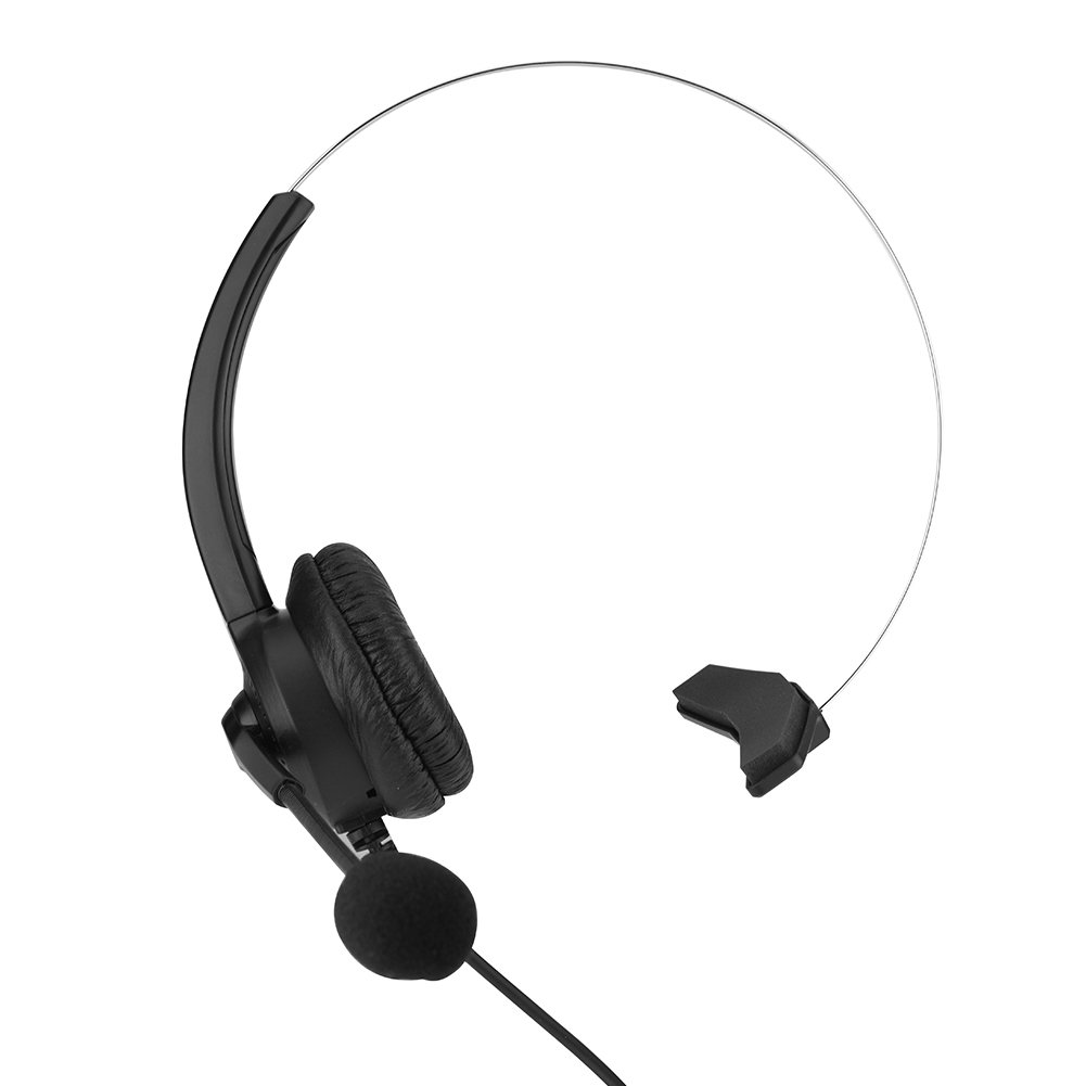 Noise Cancelling Phone Headset with Crystal Clear Microphone - 2.5mm/3.5mm/Dual 3.5mm Jack - 360° Rotatable Earmuffs & Adjustable Headband for Call Center, Office, Computer, Telephone - Perfect for Remote Work, Customer Service & Business Communications