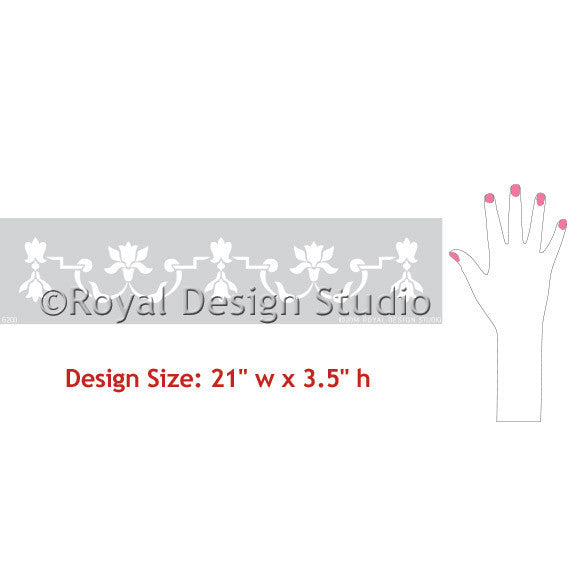 Petite Mughal Border Stencil - DIY Home Decor, Wall Art, and Craft Projects | Perfect for Indian-Inspired Designs, Mandala Painting, and Cultural Artwork