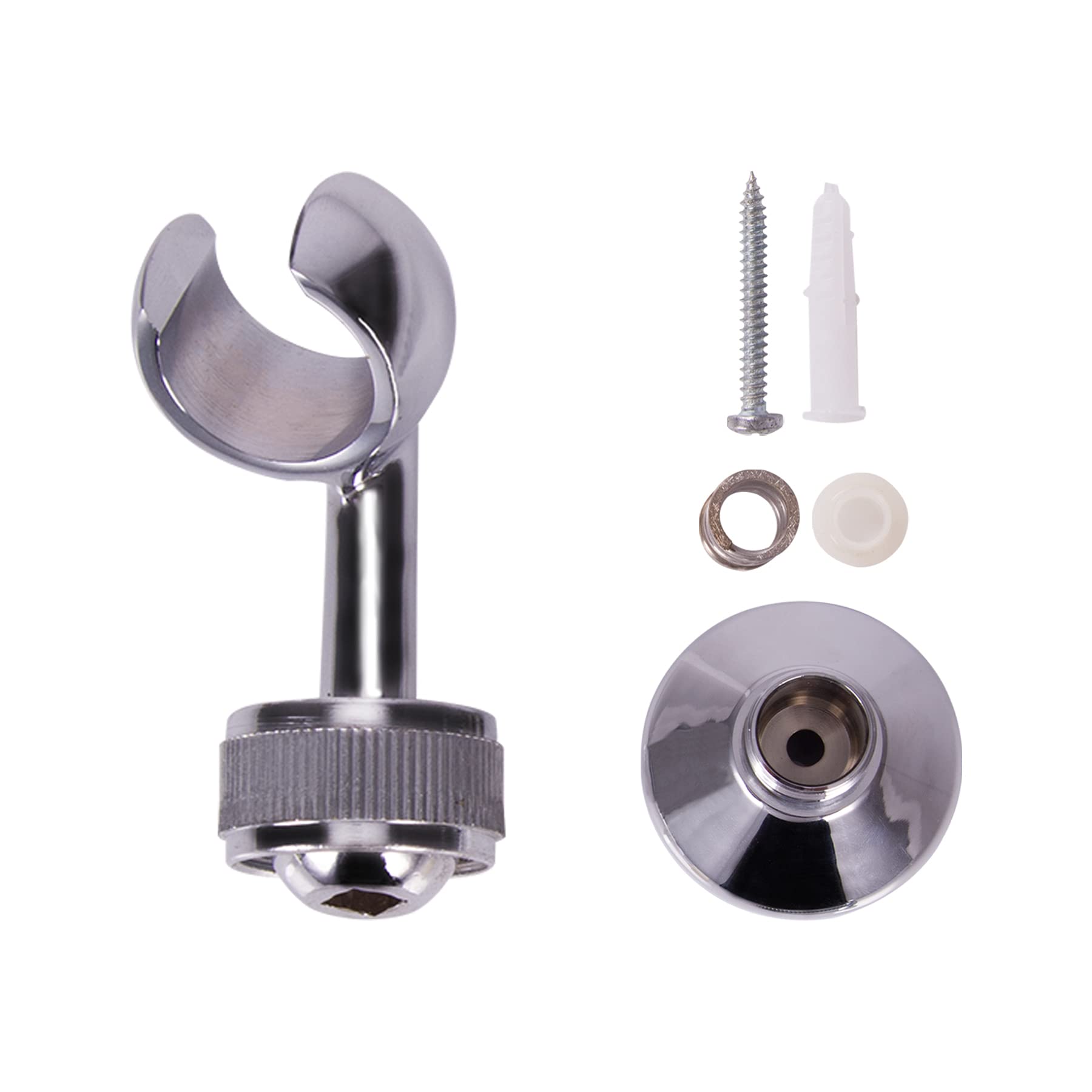 Beerwell Brass Shower Head Holder - Wall Mount Shower Bracket for Bathroom, Adjustable Shower Arm Holder with Anti-Slip Design - Perfect for Home, Hotel, Spa, and Gym Showers
