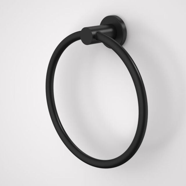 Caroma Liano II Towel Ring - Matte Black Bathroom Accessory for Modern Homes | Durable & Stylish Towel Holder for Bath, Spa & Guest Rooms