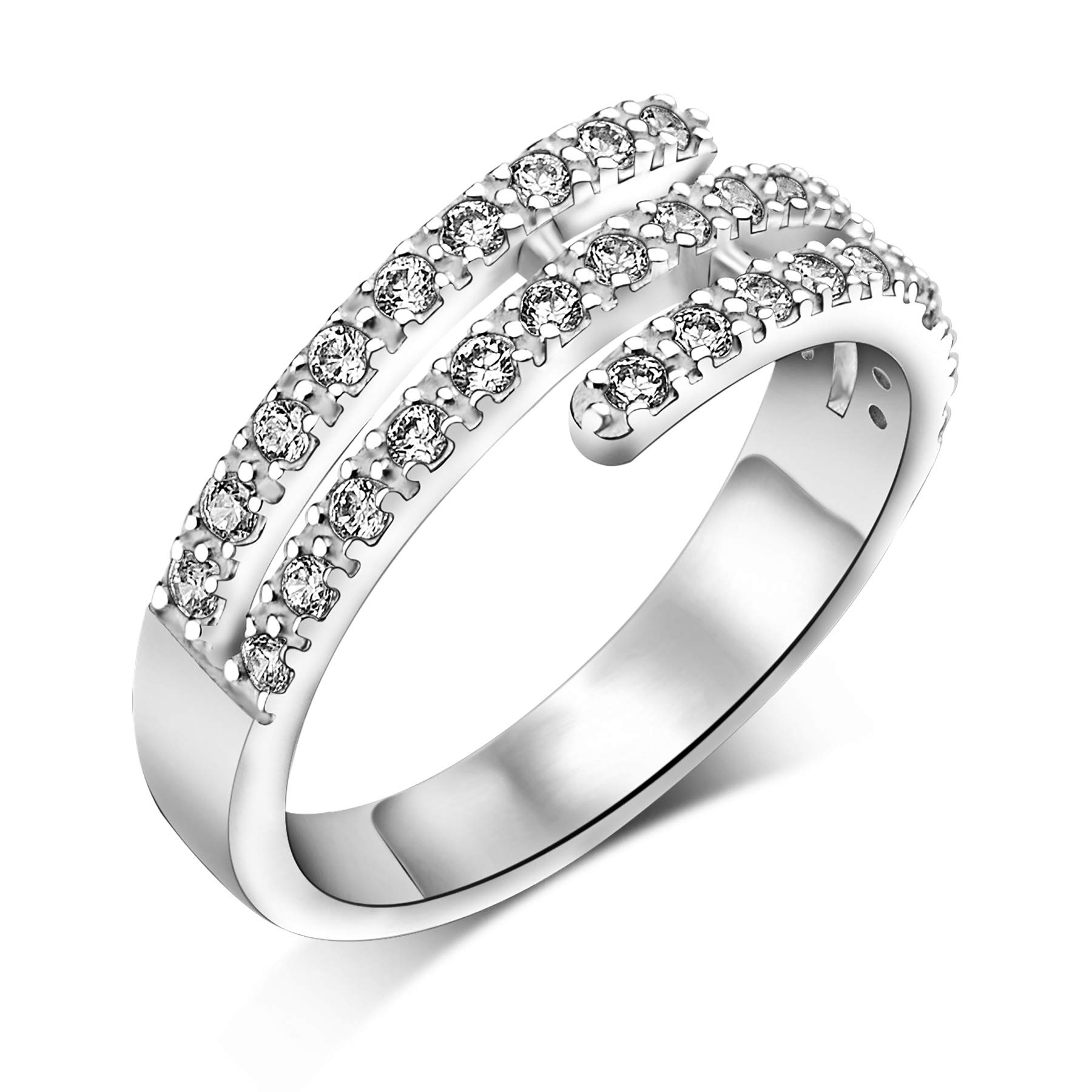 925 Sterling Silver Women's Wedding Band - Cubic Zirconia Eternity Ring, Stackable Love Ring for Teens & Girls | Perfect for Engagement, Anniversary & Daily Wear | Bridal Jewelry & Gift for Special Occasions | Ideal for Proposals, Date Nights & Romantic Surprises | Great for Valentine's Day, Anniversary Gifts & Bridal Shower Presents