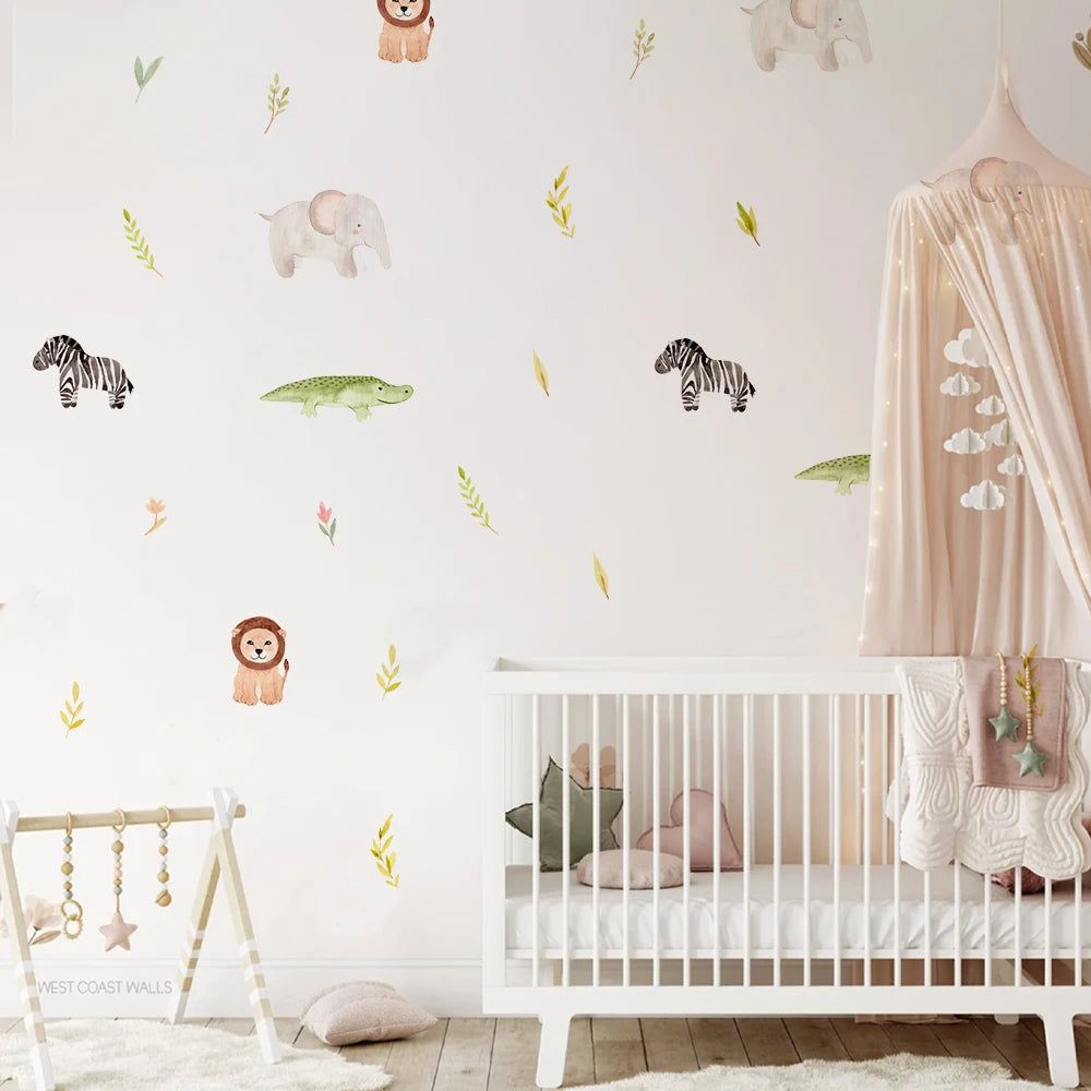 Cartoon Animal Wall Stickers for Kids - Peel and Stick Removable Nursery Decals - Perfect for Bedroom, Playroom & Classroom Decor