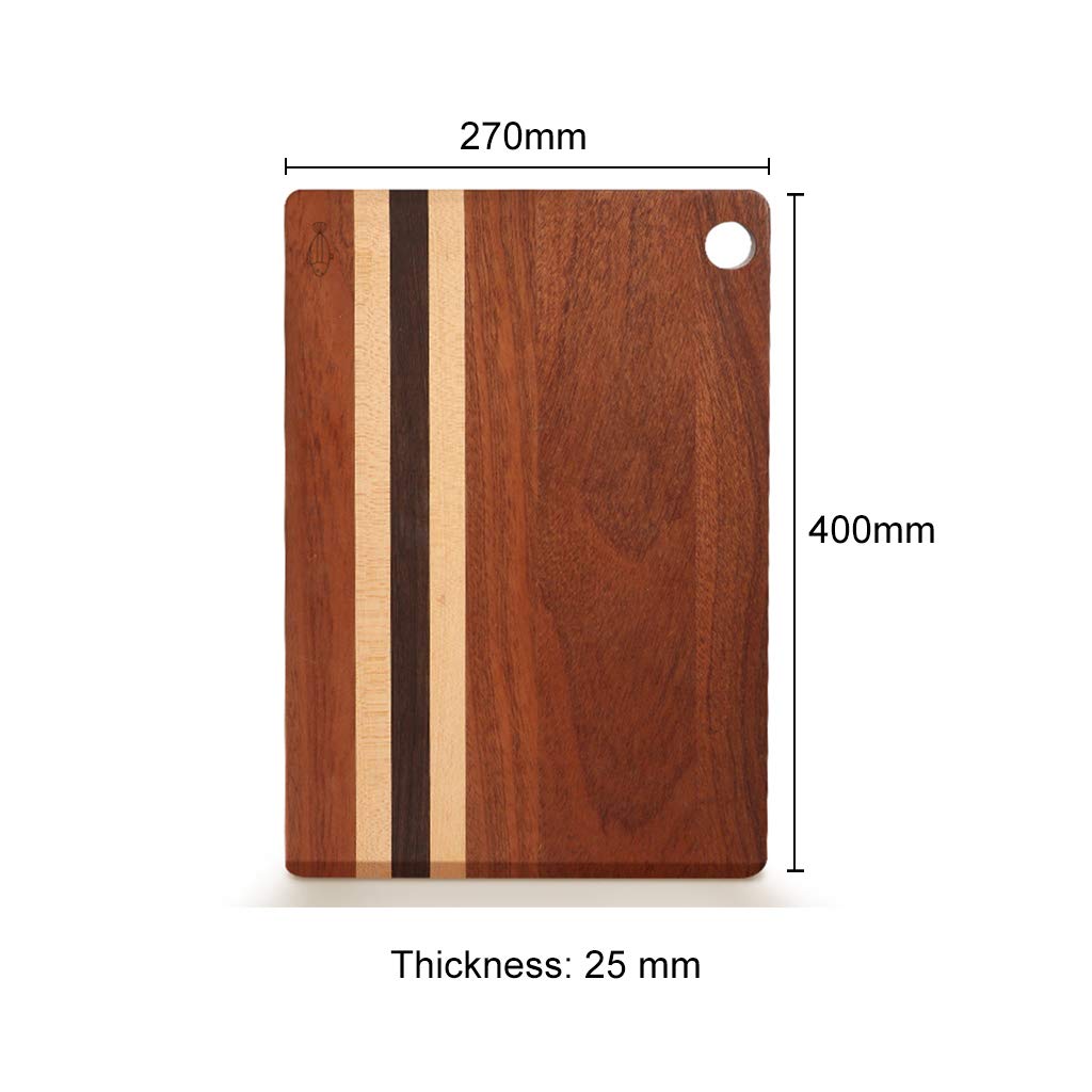 Premium Solid Wood Chopping Board - 25mm Thick Colorblock Cutting Board for Kitchen, Vegetables & Fruits | Durable Wooden Carving Board for Home Cooking, Meal Prep & Entertaining