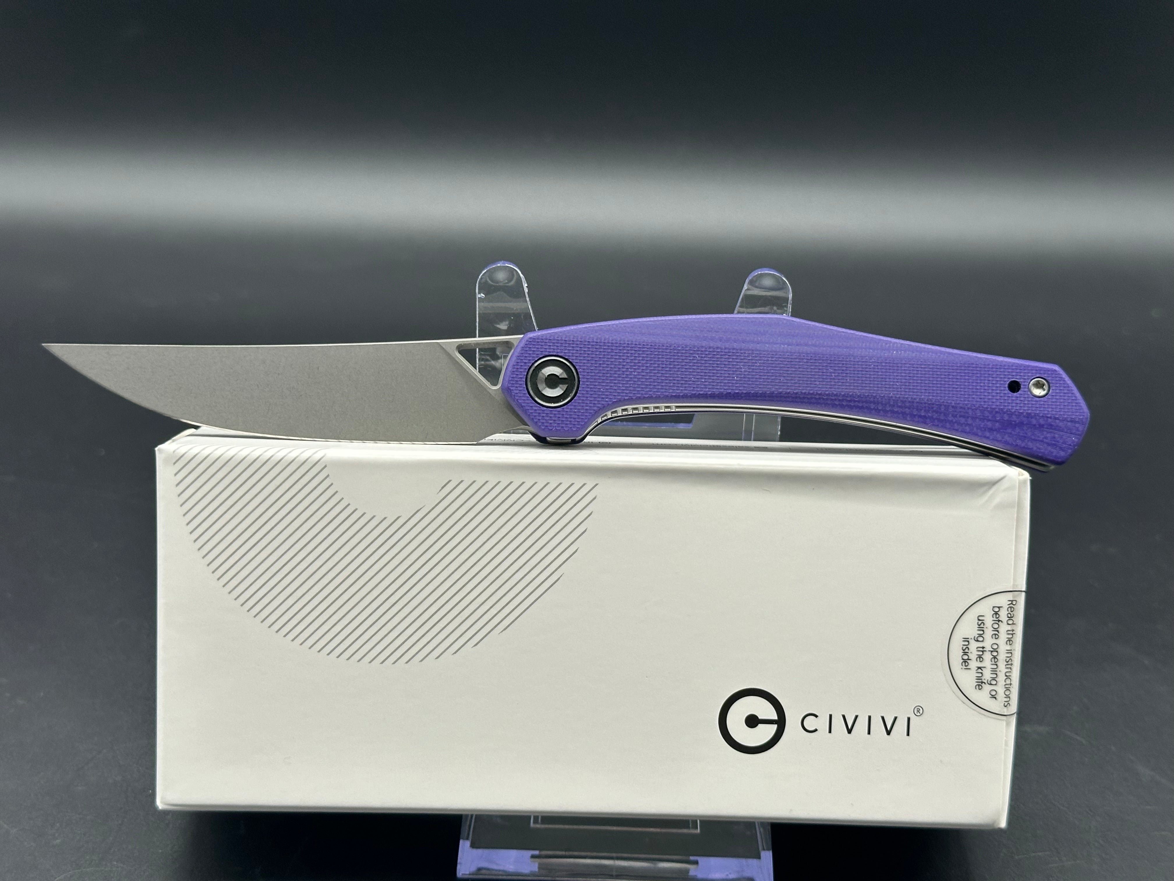 CIVIVI Lazar Liner Lock Folding Pocket Knife - Purple G10 Handle, 3.3