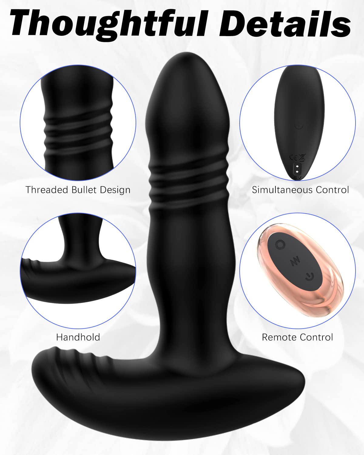 Onismo Remote Controlled Anal Vibrator for Men - 7 Thrusting & Vibrating Modes Prostate Massager, Male Sex Toy - Perfect for Solo Play, Couples Fun & Prostate Stimulation