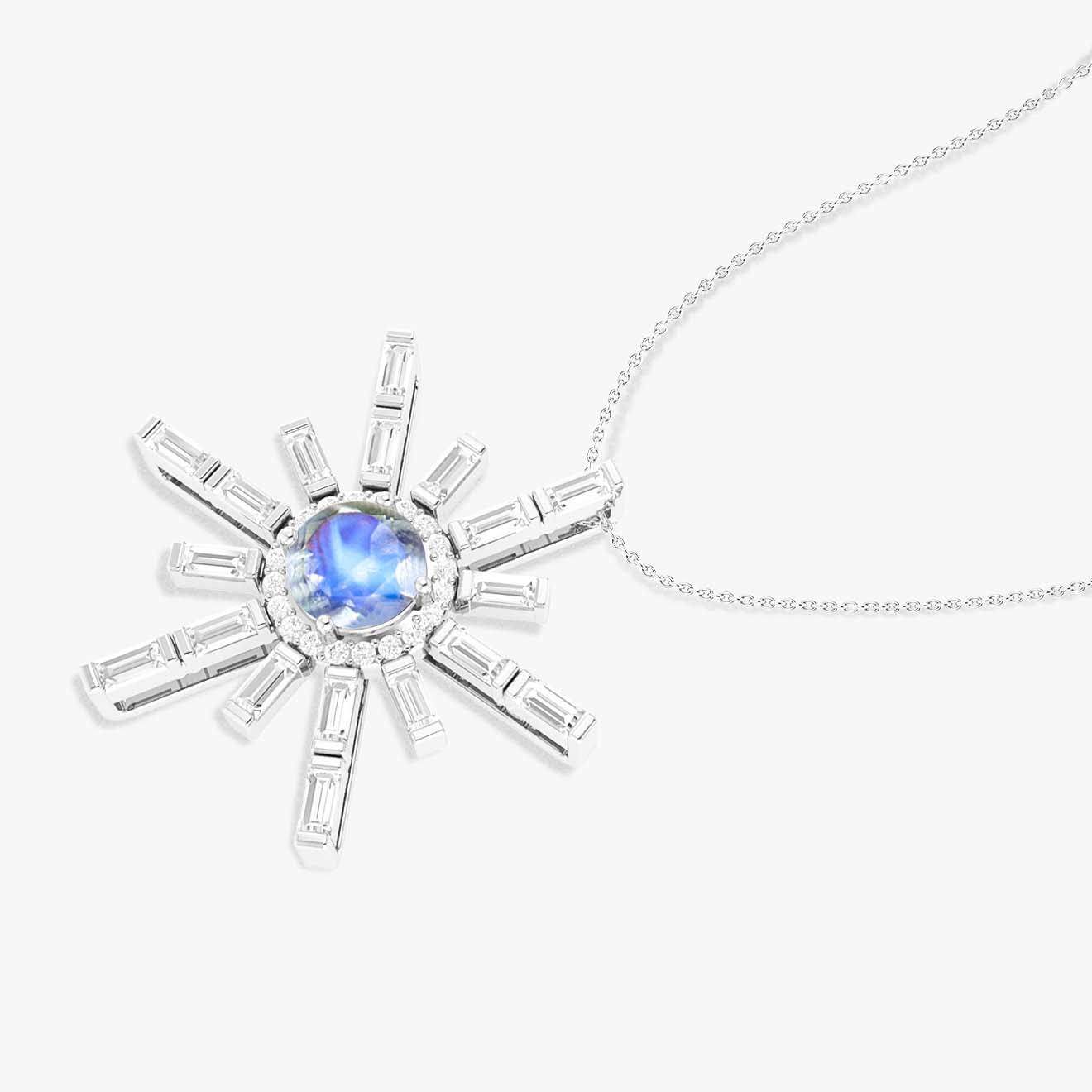 Natural Moonstone Sun Charm Pendant Necklace for Women - Healing Crystal Jewelry for Spiritual Protection & Positive Energy - Perfect for Yoga, Meditation & Everyday Wear