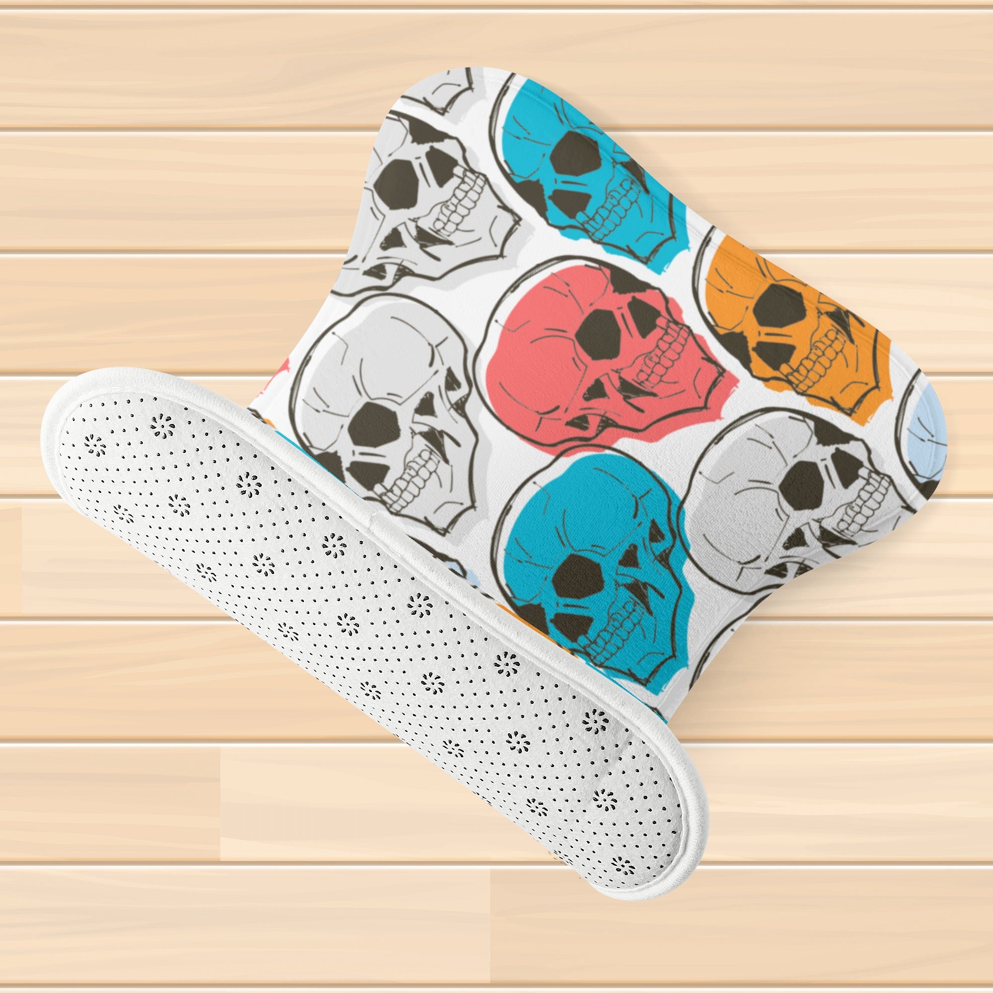 Vibrant Skull Print Large Dog Bed Mat - Soft & Durable Pet Cushion for Dogs & Cats - Perfect for Bedroom, Living Room, or Kennel