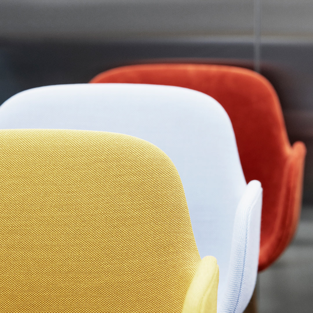 Modern Upholstered Form Armchair with Wooden Legs - Perfect for Living Room, Office, or Lounge Decor
