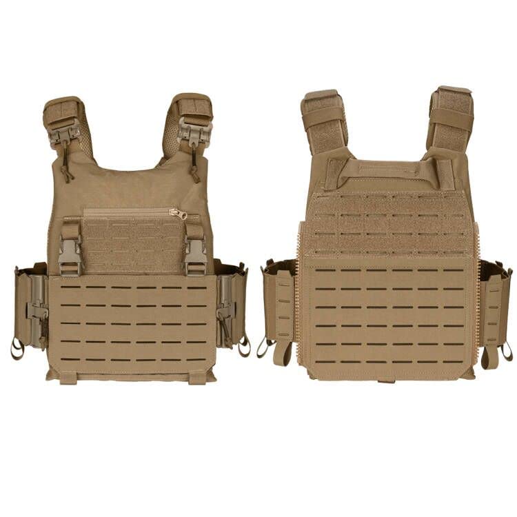 IDOGEAR Tactical Combat Vest for Hunting, Airsoft & Outdoor Training - Adjustable Coyote Brown Body Armor for Men - Perfect for Military Simulation, Paintball & Survival Games