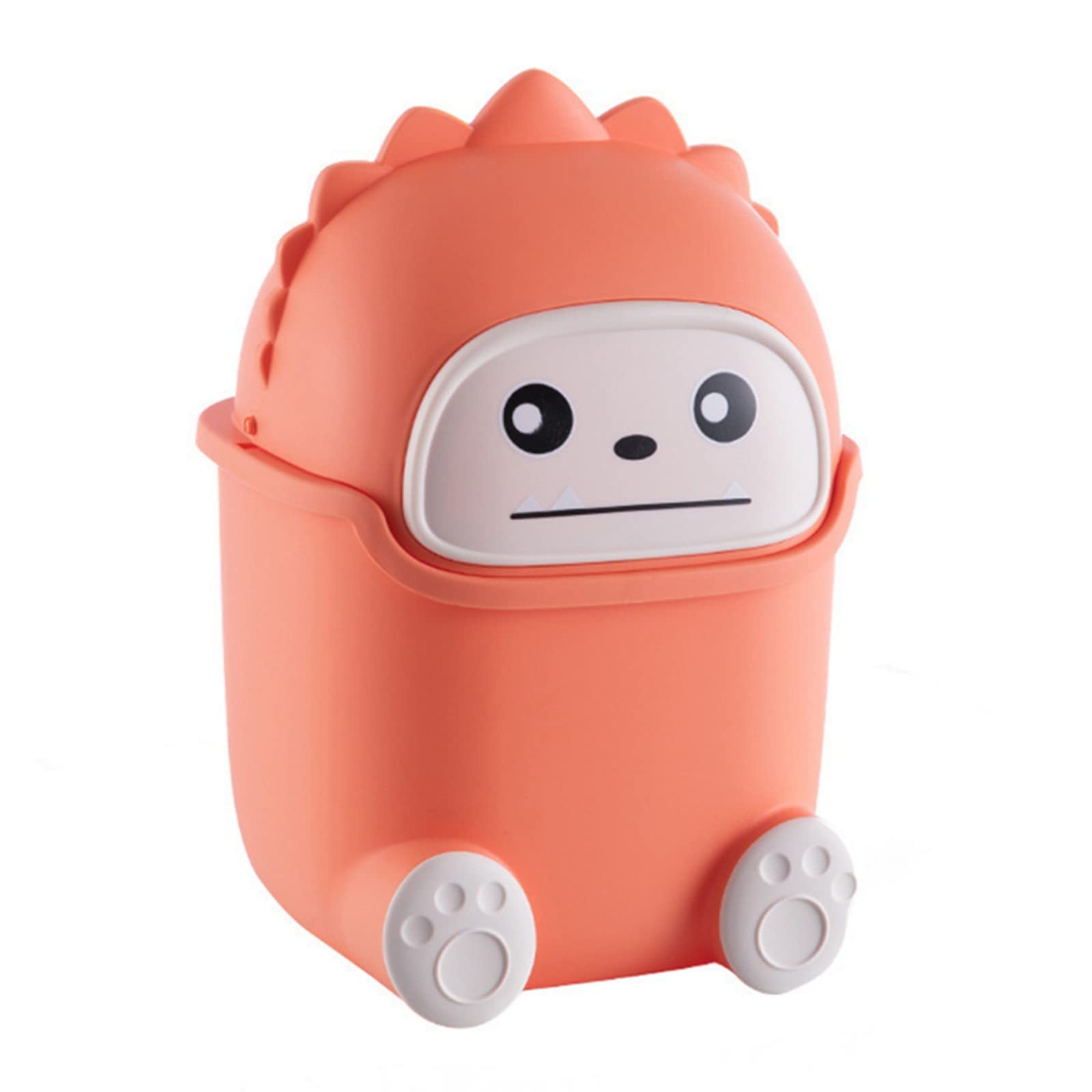 Ochine Mini Trash Can with Lid - Cute Cartoon Monster Deer Design Small Wastebasket for Desk, Countertop, Tabletop | Perfect for Home, Office, Bathroom, Kitchen & Bedroom | Compact Garbage Bin for Daily Use & Organization
