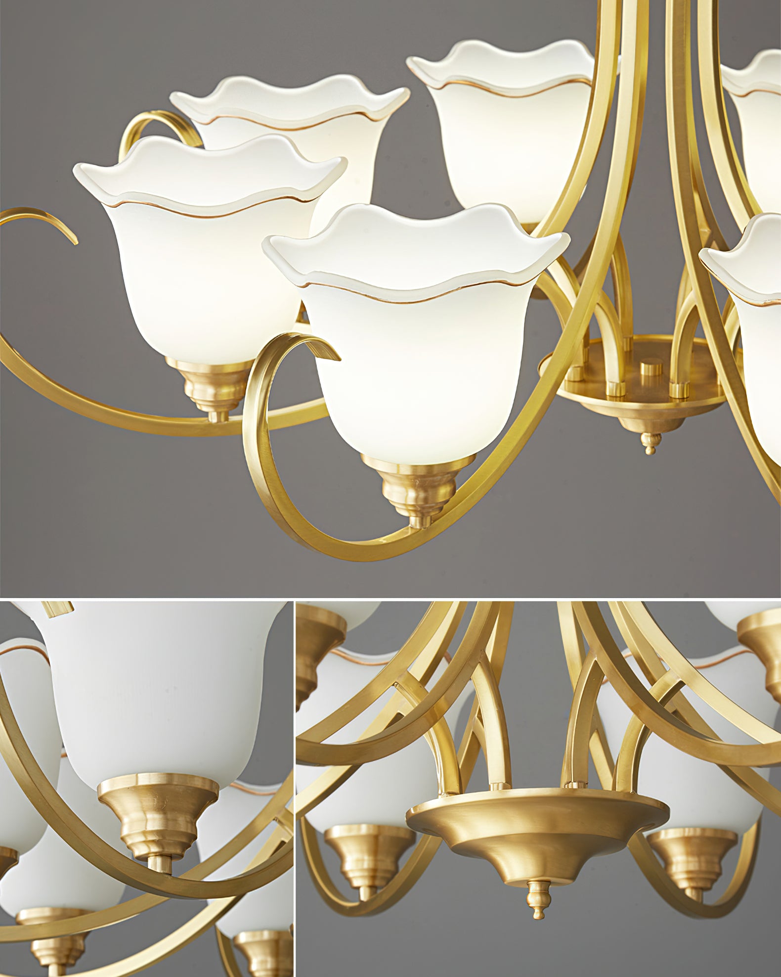 Elegant Blooming Flower Glass Chandelier - Modern Crystal Ceiling Light Fixture for Dining Room, Bedroom & Living Room Decor