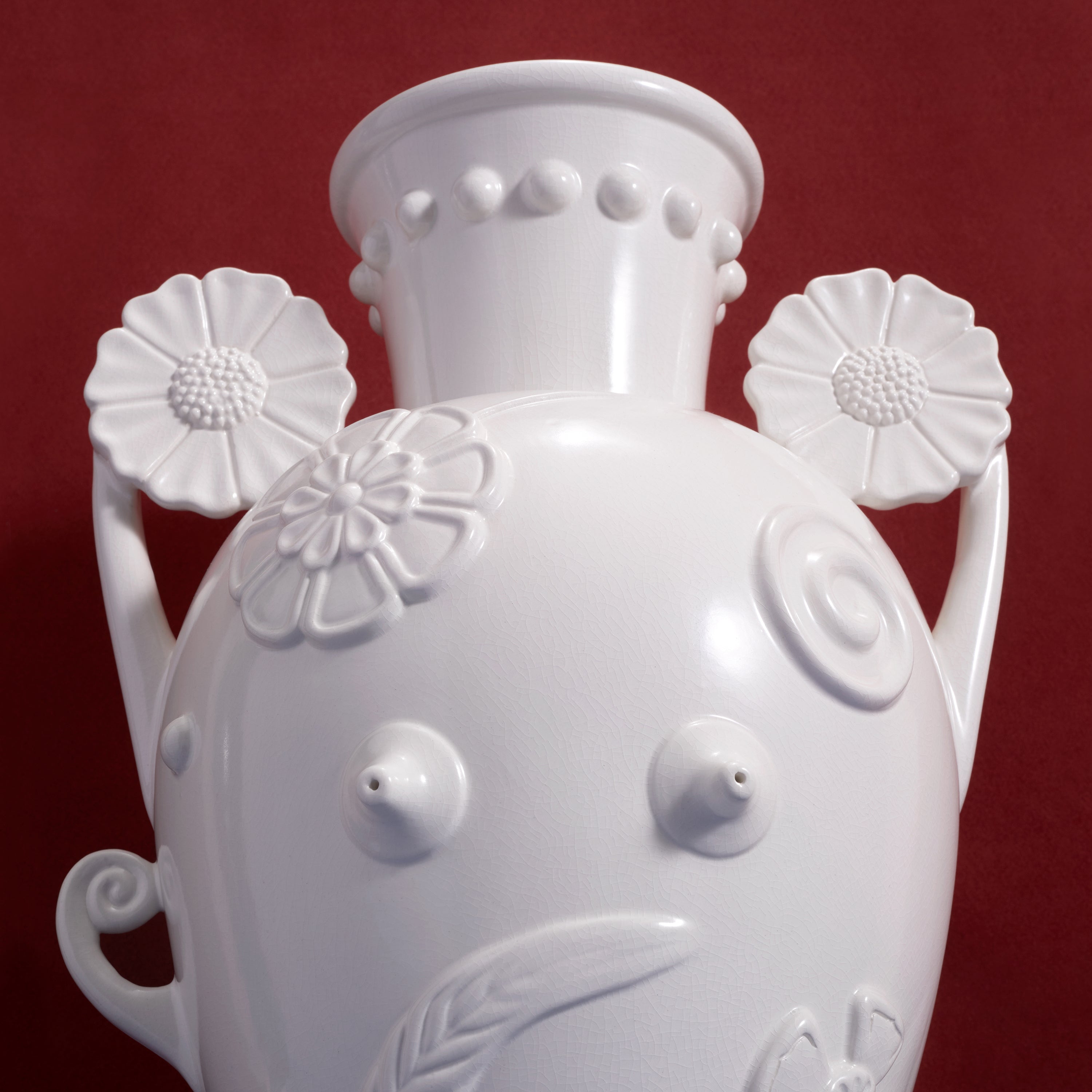 Pantheon Persephone White Amphora Vase - Greek Mythology Inspired Home Decor for Living Room, Wedding Centerpiece & Gift