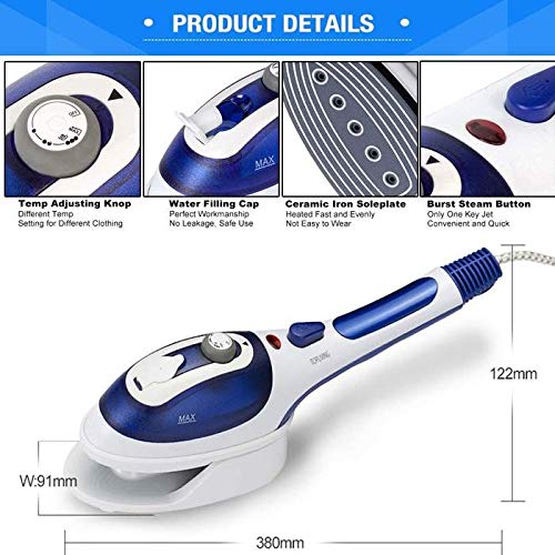 Andowl Q-T154 Steam Iron with Powerful Steam & Anti-Drip Technology - Perfect for Home & Travel Use on Clothes, Curtains & Fabrics