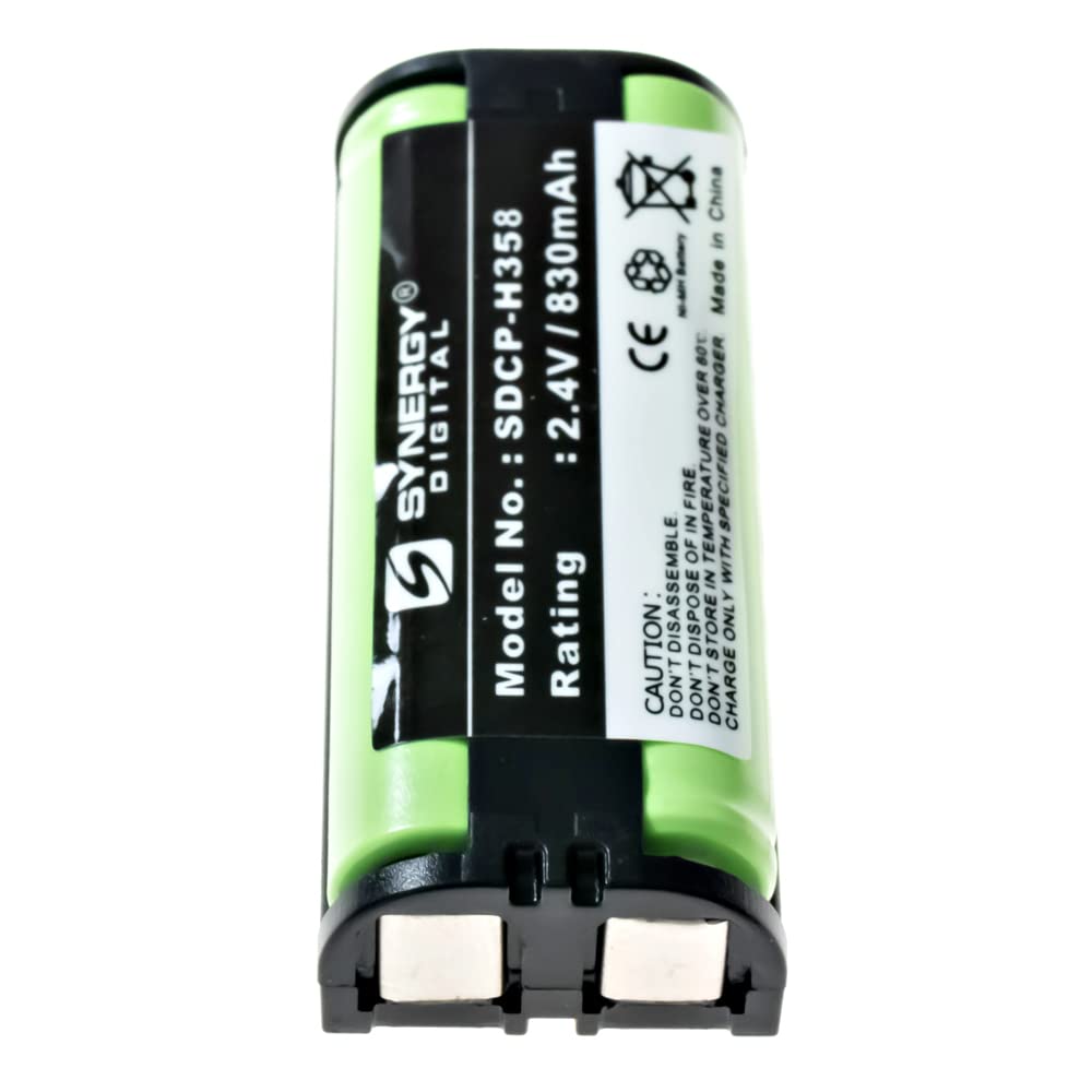 Synergy Digital Rechargeable Ni-MH Cordless Phone Batteries (2.4V 830mAh) - 5-Pack Compatible with Panasonic KX-TG6702 - Perfect for Home & Office Cordless Phones, Long-Lasting Power Solution