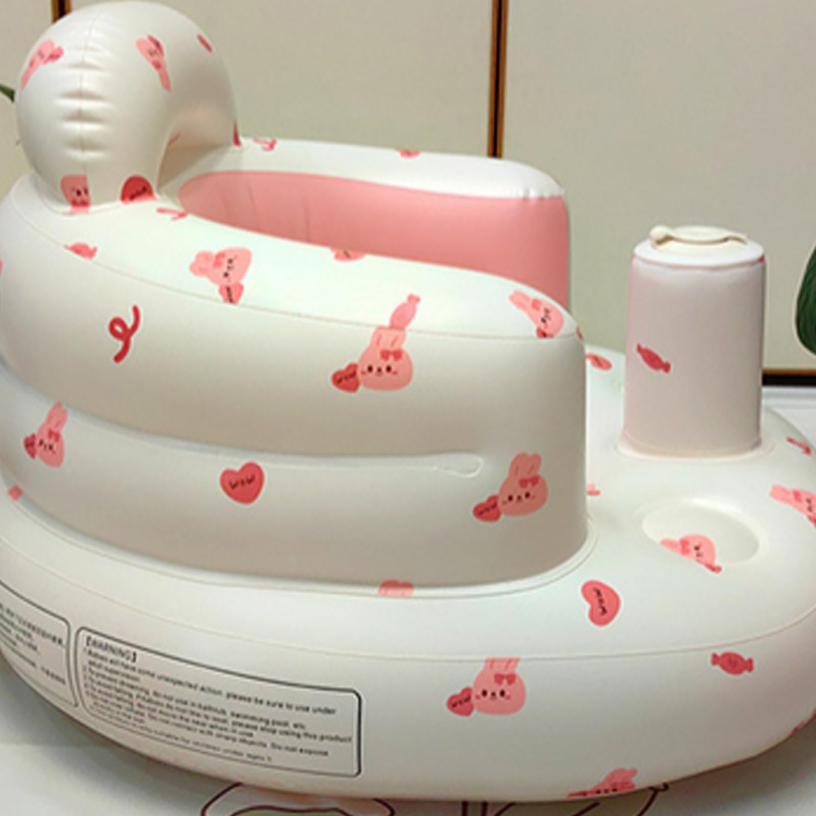 Inflatable Rabbit Chair for Kids - Cute Summer Floor Seat with Built-in Air Pump - Comfortable Sitting Support for Toddlers & Children - Perfect for Playrooms, Bedrooms, and Outdoor Use