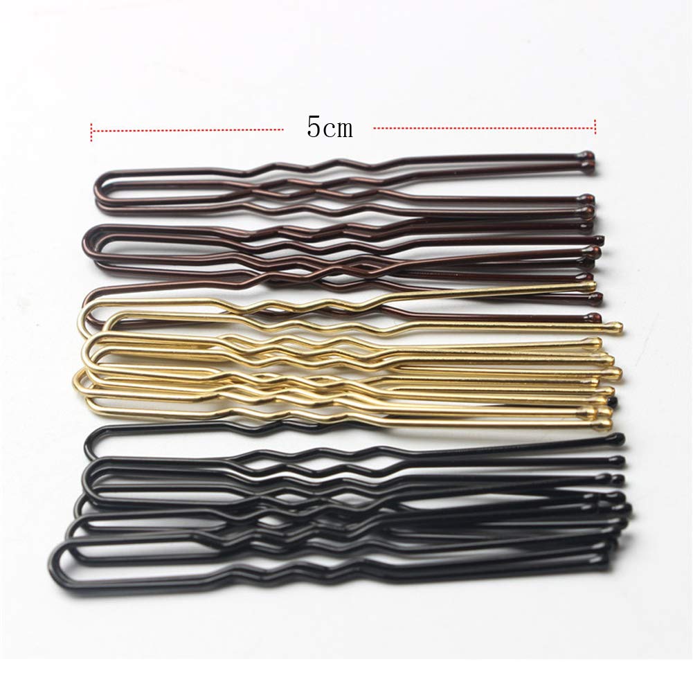 100 Pieces U-Shaped Metal Hair Pins - Spiral Hair Braid Twist Styling Clips for Women & Girls (Black, 1.97 inch/5 cm) - Perfect for Updos, Braids & Secure Hair Styling
