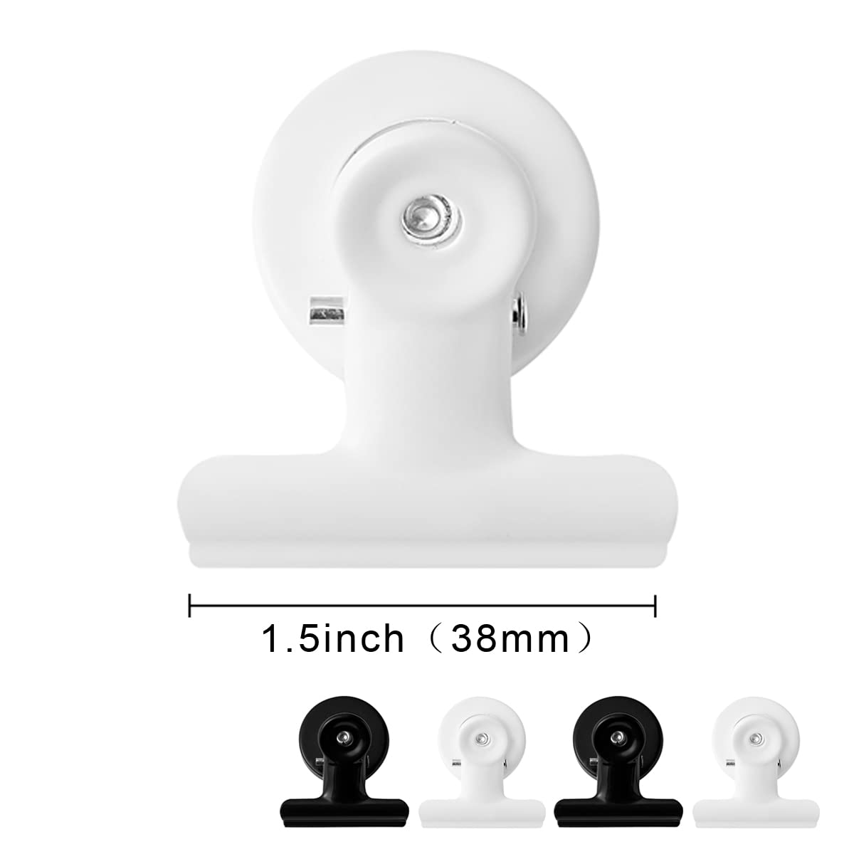 8PACK Round Magnetic Clips for Refrigerator, Whiteboard & Wall - Strong Metal Memo Note Holders for Photos, Pictures & Documents - Perfect for Office, Kitchen & Home Organization (Black)