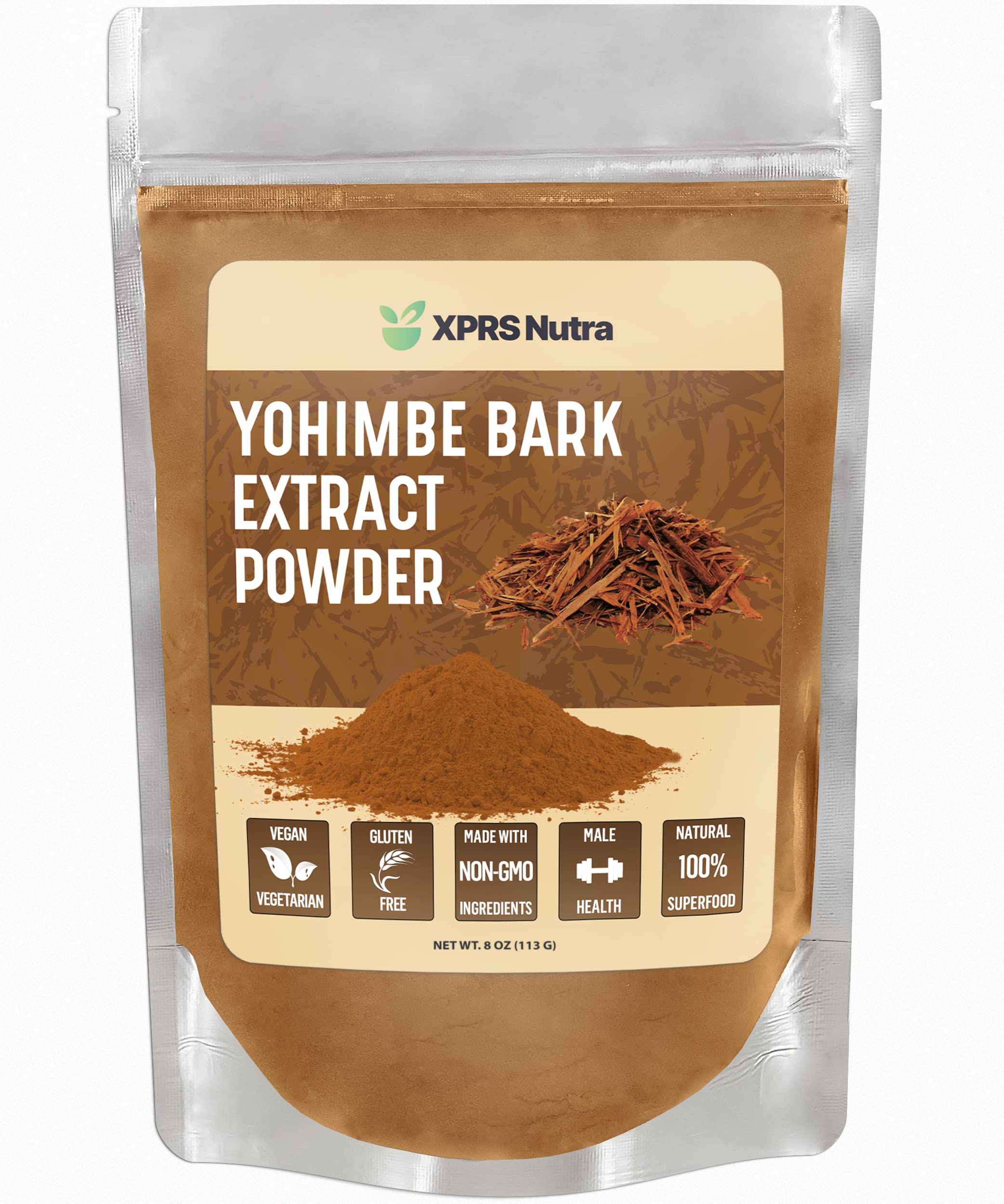 XPRS Nutra Yohimbe Bark Extract Powder 8 oz - Natural Herbal Supplement for Men's Health - Supports Mood, Metabolism & Sexual Performance - Vegan, Non-GMO - Perfect for Workout Recovery & Intimate Moments