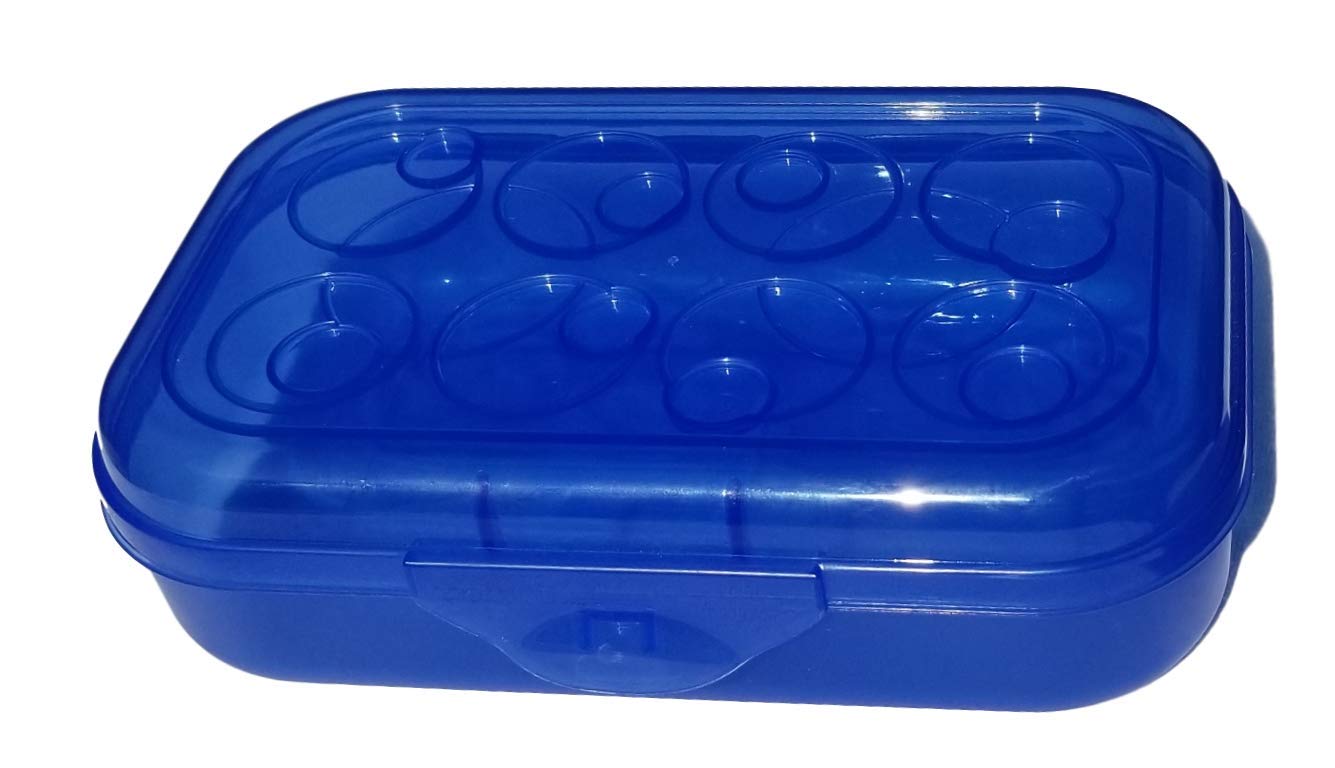 Sterilite Small Pencil Box - Durable Plastic School Supply Organizer for Kids & Adults - Perfect for Classroom, Office, Art Supplies & Stationery Storage (Blue)