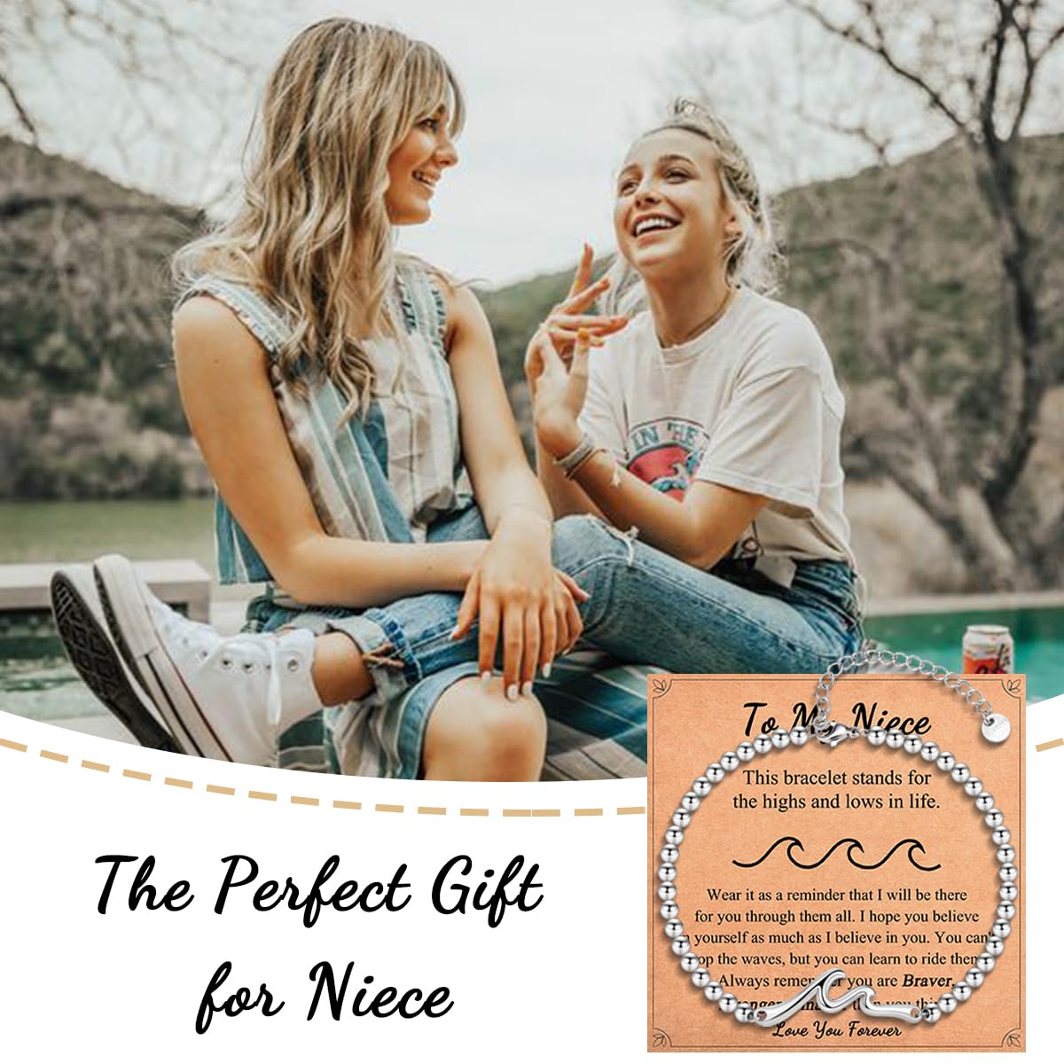 Wave of Life Bracelet - Thoughtful Gift for Women, Best Friend, Sister, Daughter, Granddaughter, Niece | Perfect for Christmas, Birthday, Valentine's Day & Graduation | Elegant Jewelry for Everyday Wear & Special Occasions