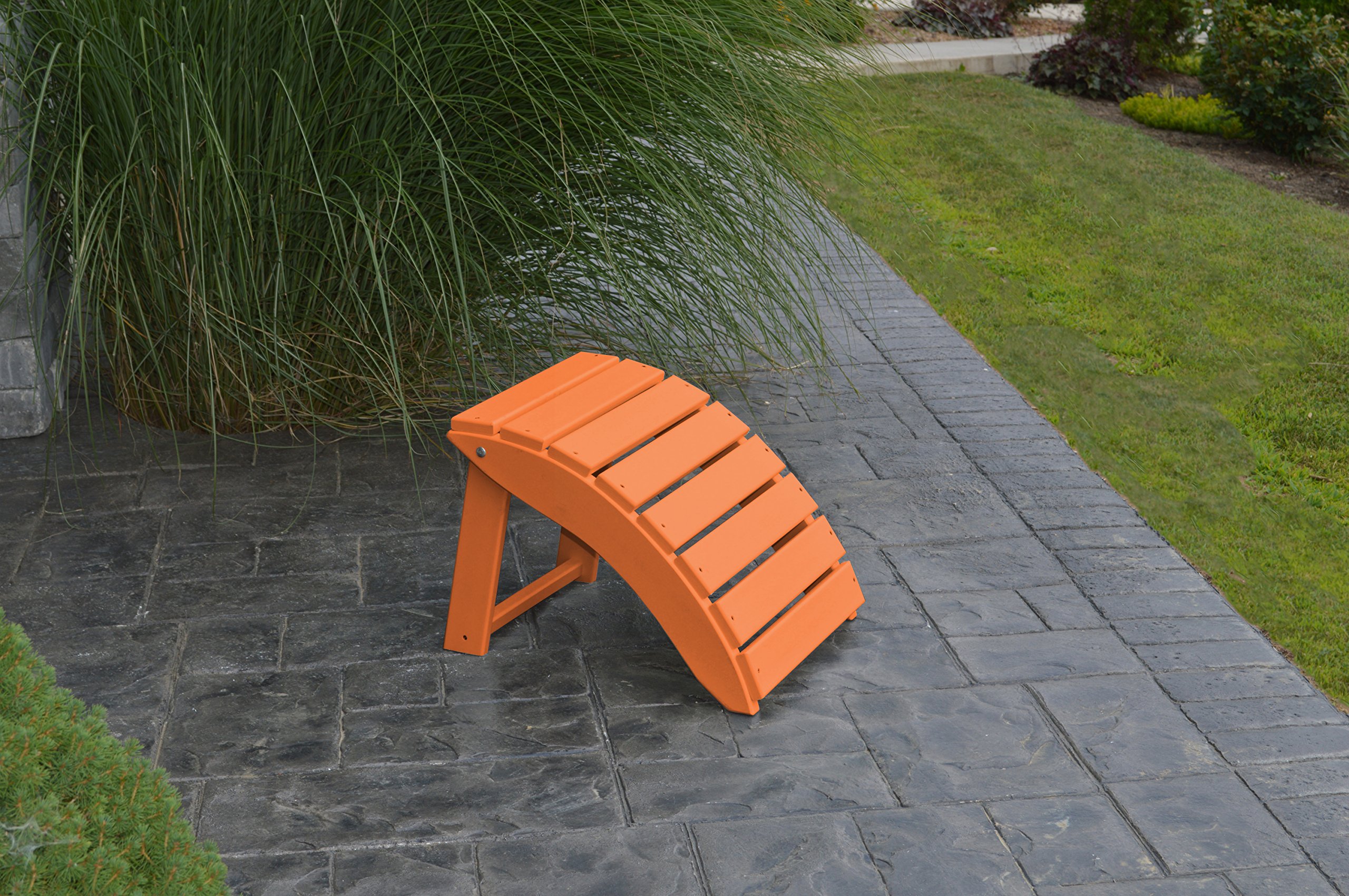 A&L Furniture Poly Folding Ottoman Storage Bench - Orange, Lightweight & Space-Saving Footrest for Living Room, Bedroom, or Dorm - Perfect for Extra Seating & Home Organization