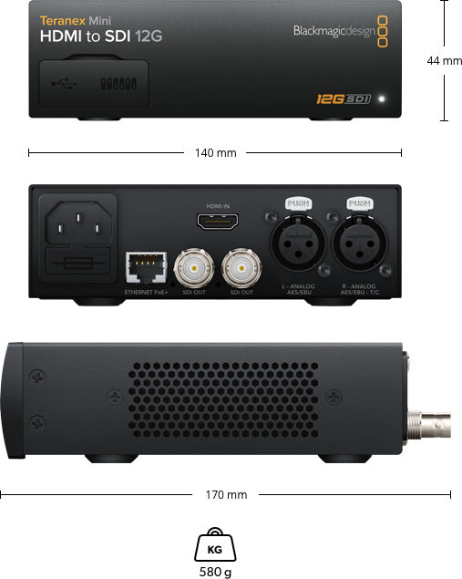 Teranex Mini HDMI to SDI 12G Converter - Professional 4K Video Signal Converter for Broadcast, Live Streaming & Studio Production