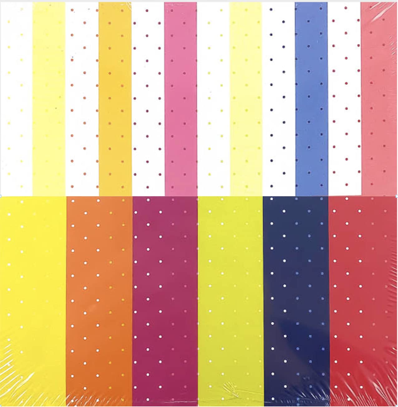 Waffle Flower Half-Half Dots Caprice Paper Pad - 80lb Smooth Premium Cardstock, 36 Sheets (12 Designs x 3), 5.5x8.5 Inches - Perfect for Scrapbooking, Card Making & DIY Crafts