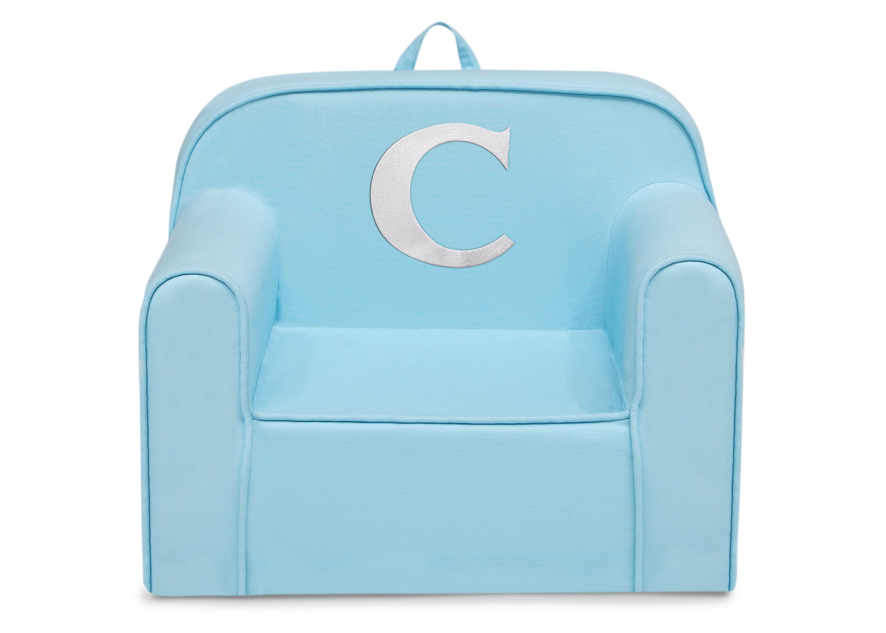 Personalized Monogram Light Blue Cozee Chair - Custom Plush Recliner for Living Room, Nursery & Office - Cozy Reading & Relaxation Seat