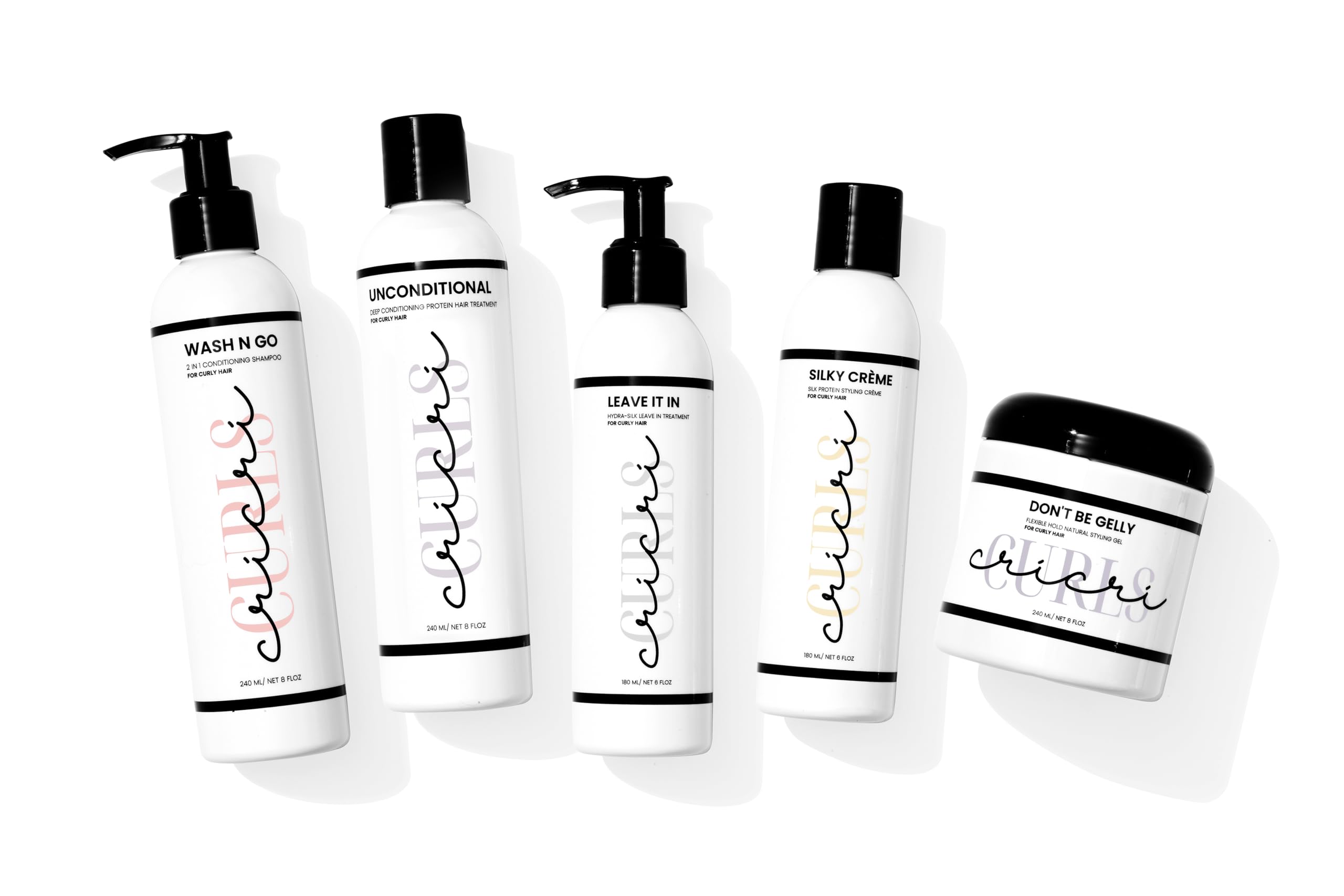 Wash N Go 2-in-1 Curly Hair Shampoo & Conditioner - Sulfate Free, Paraben Free, 8 fl oz - Hydrating & Detangling for Natural Curls (Perfect for Daily Wash & Go Routine)