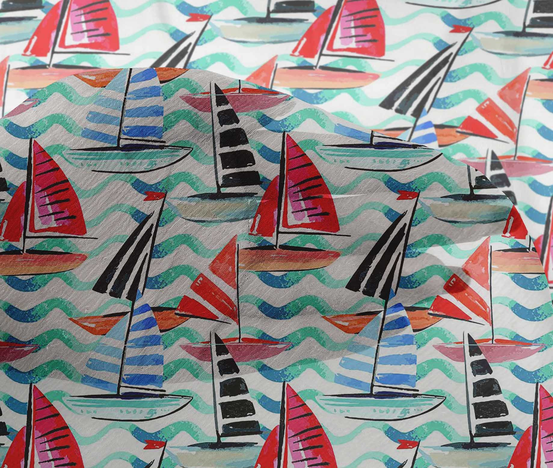 oneOone Viscose Chiffon Red Fabric - 42 Inch Wide Printed by The Yard for Yacht Decor, Craft Projects, DIY Sewing & Home Decoration | Lightweight Sheer Material for Dresses, Curtains & Fashion Design