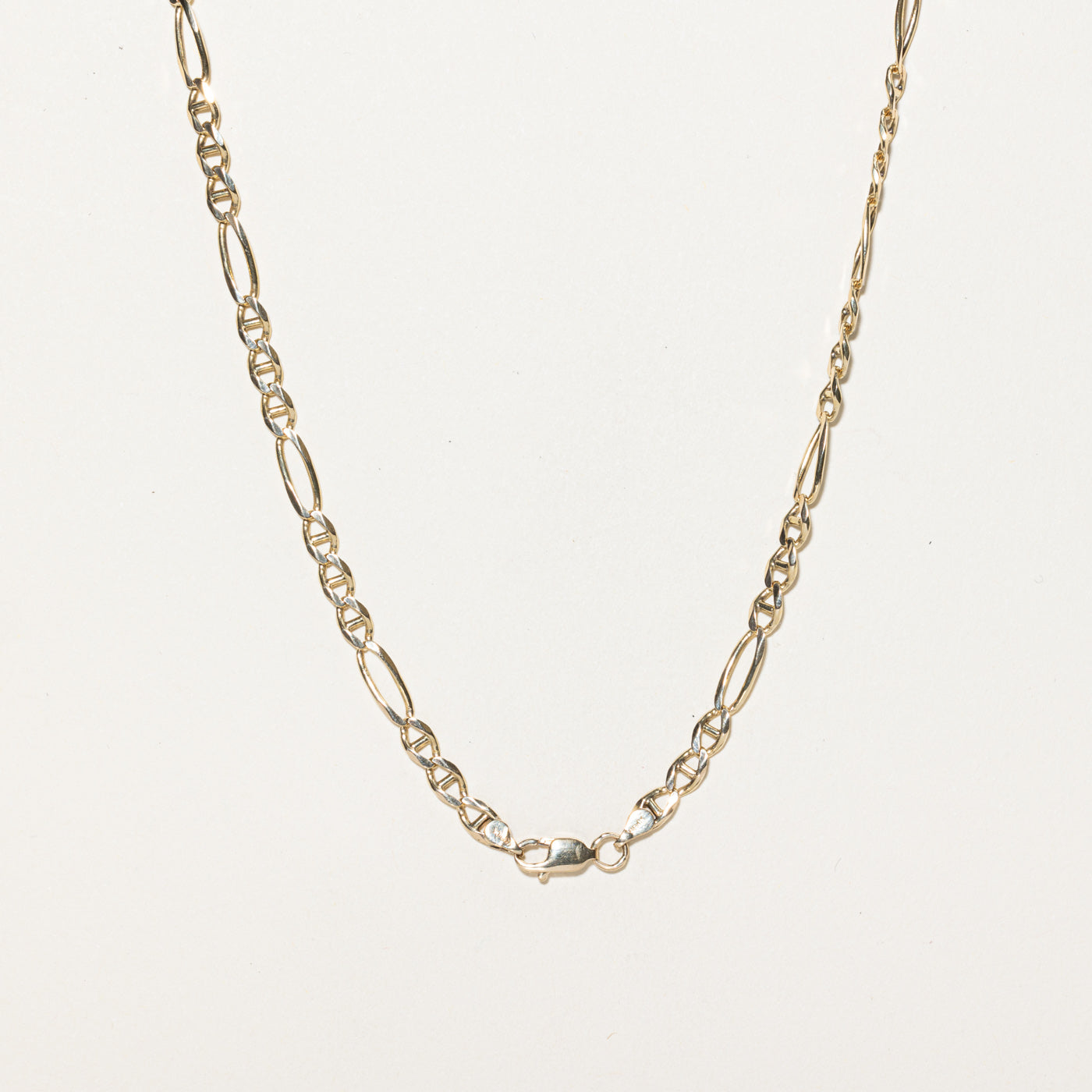10K Yellow Gold Figarucci Chain Necklace for Men & Women | 22 Inch Italian Style Link Chain | Perfect for Layering, Gifts & Everyday Wear