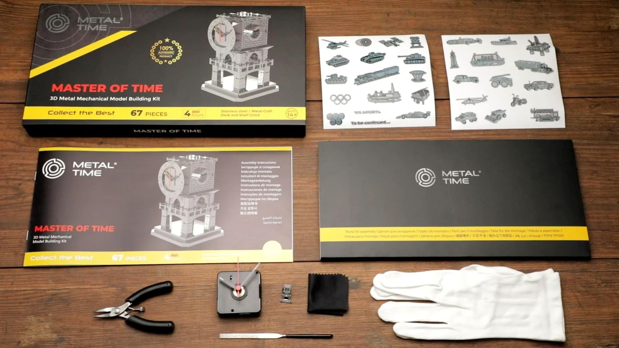 METAL-TIME 3D Puzzle Brain Teaser - Stainless Steel DIY Desk Clock Kit with Fluorescent Hands & Candle Holder | Functional Wall Clock & Shelf Decor for Home Office, Gift for Puzzle Lovers & Time Master Enthusiasts