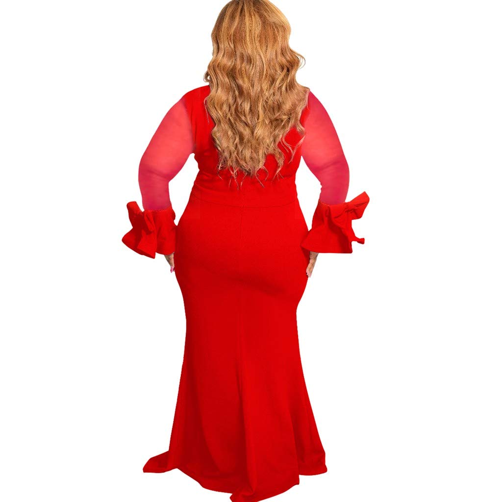 Sparkly Sequin Party Dresses for Women - Elegant Long Sleeve Mesh Patchwork Cocktail Dress, Plus Size Formal Evening Gowns (Perfect for Christmas Parties, New Year's Eve, Prom & Special Occasions)