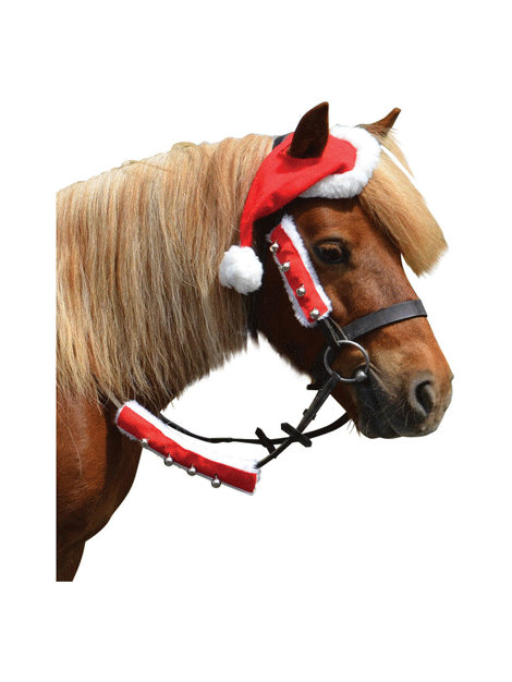 Festive Santa Hat for Horses - Christmas Costume Accessory for Equine Holiday Photos & Parades