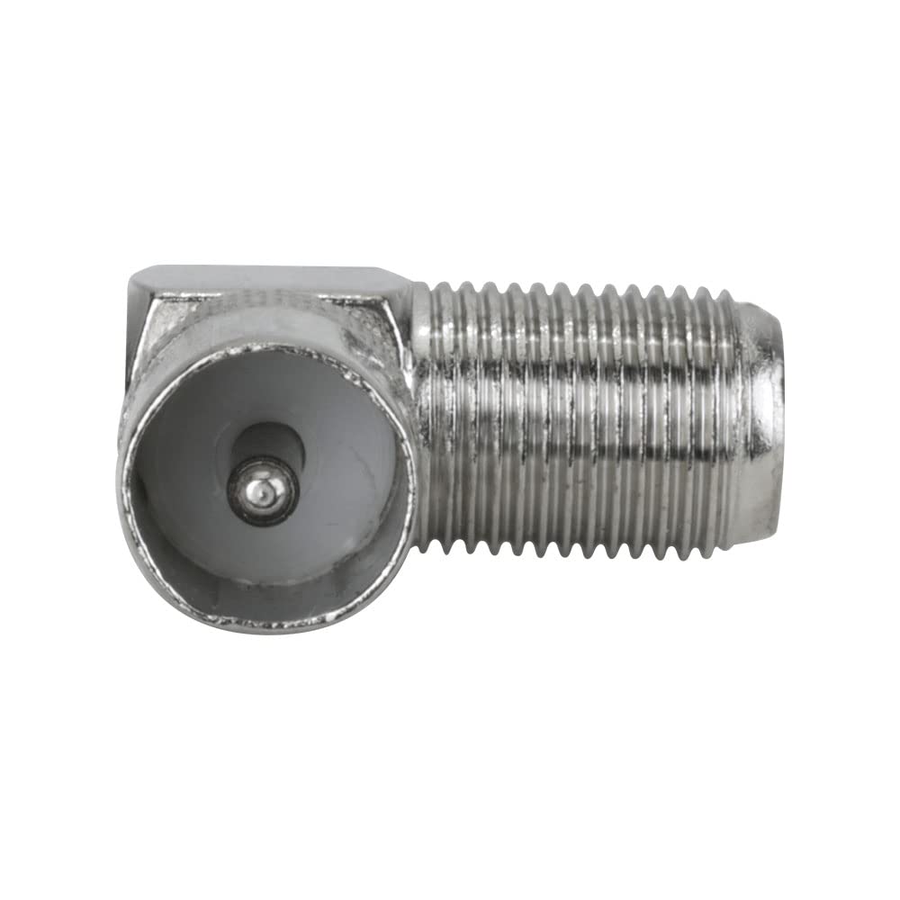 10 Pack F Female to PAL Male Right-Angle Adapters - Gold Plated Connectors for CCTV, Satellite TV & Antenna Installations - Secure & Durable RF Coaxial Cable Solution
